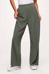 Performance Waffle Wide Leg Pant | Olive