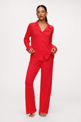 Button Front Pajama Set | Chili