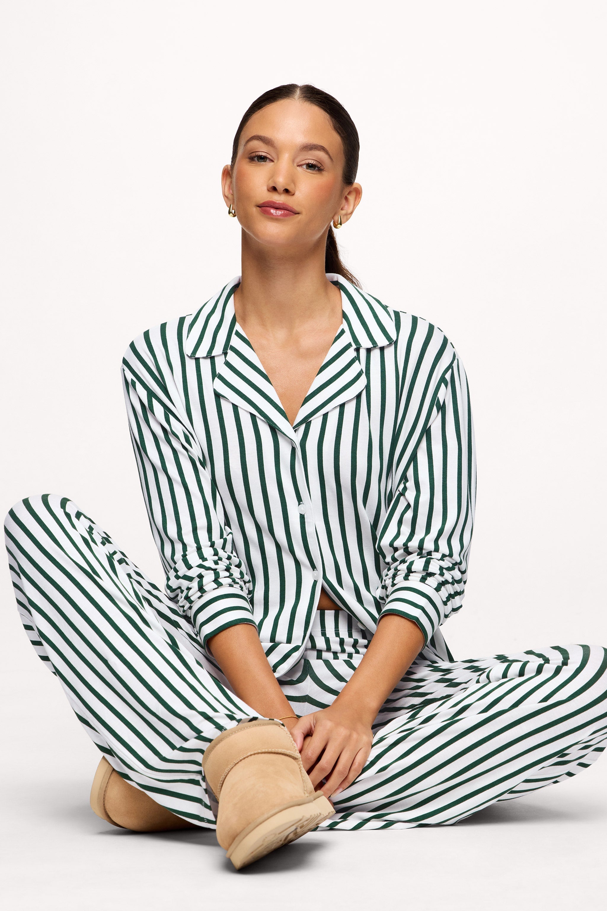 Button Front Pajama Set | Hunter