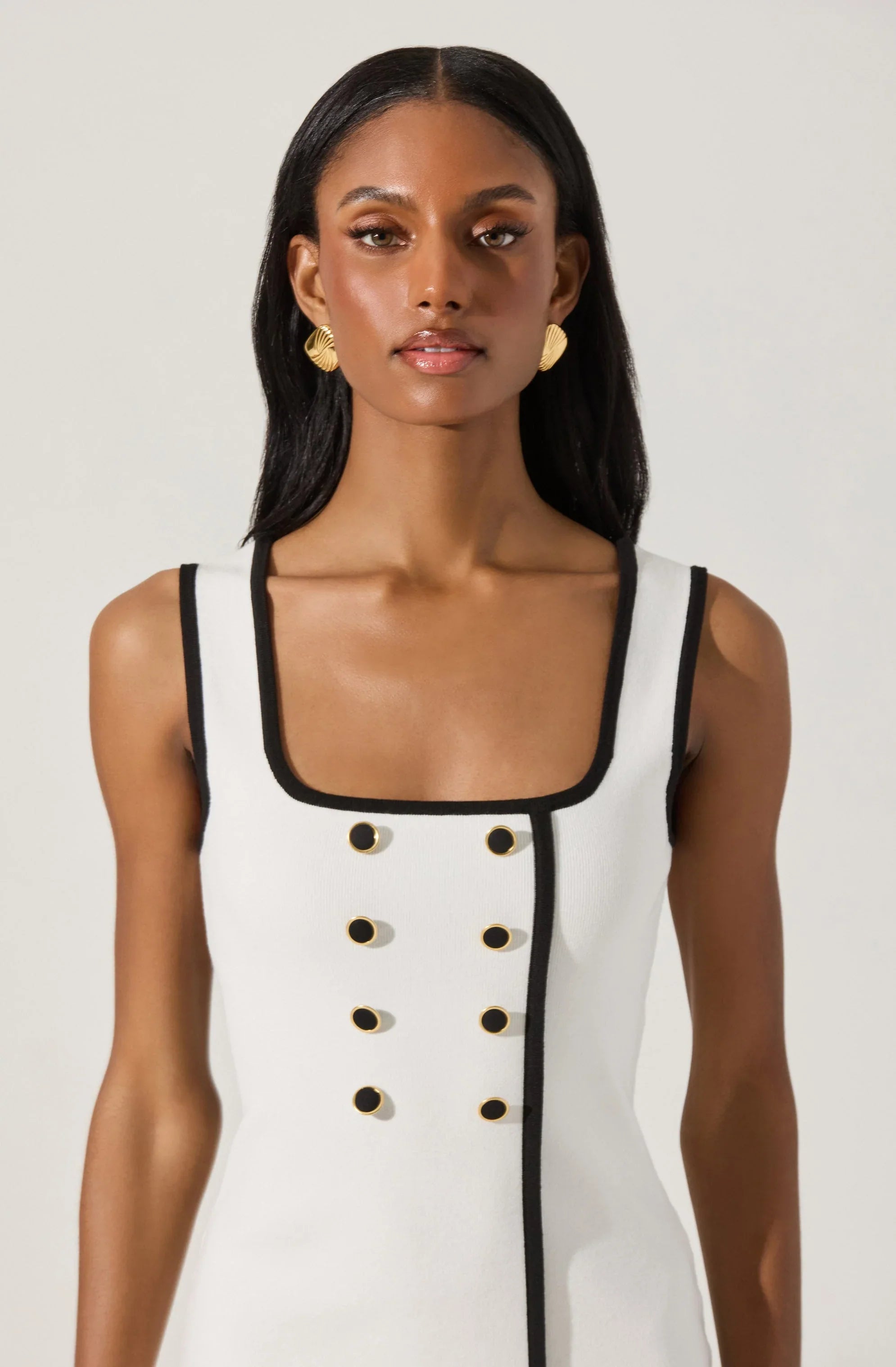 Lbruh Contrast Trim Knit Mini Dress