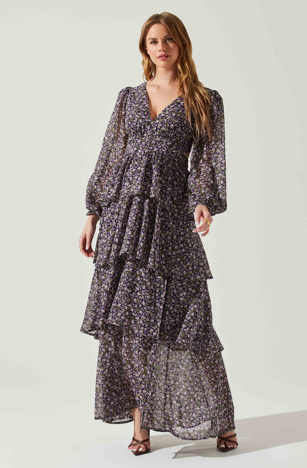 Lbruh Anora Floral Tiered Maxi Dress