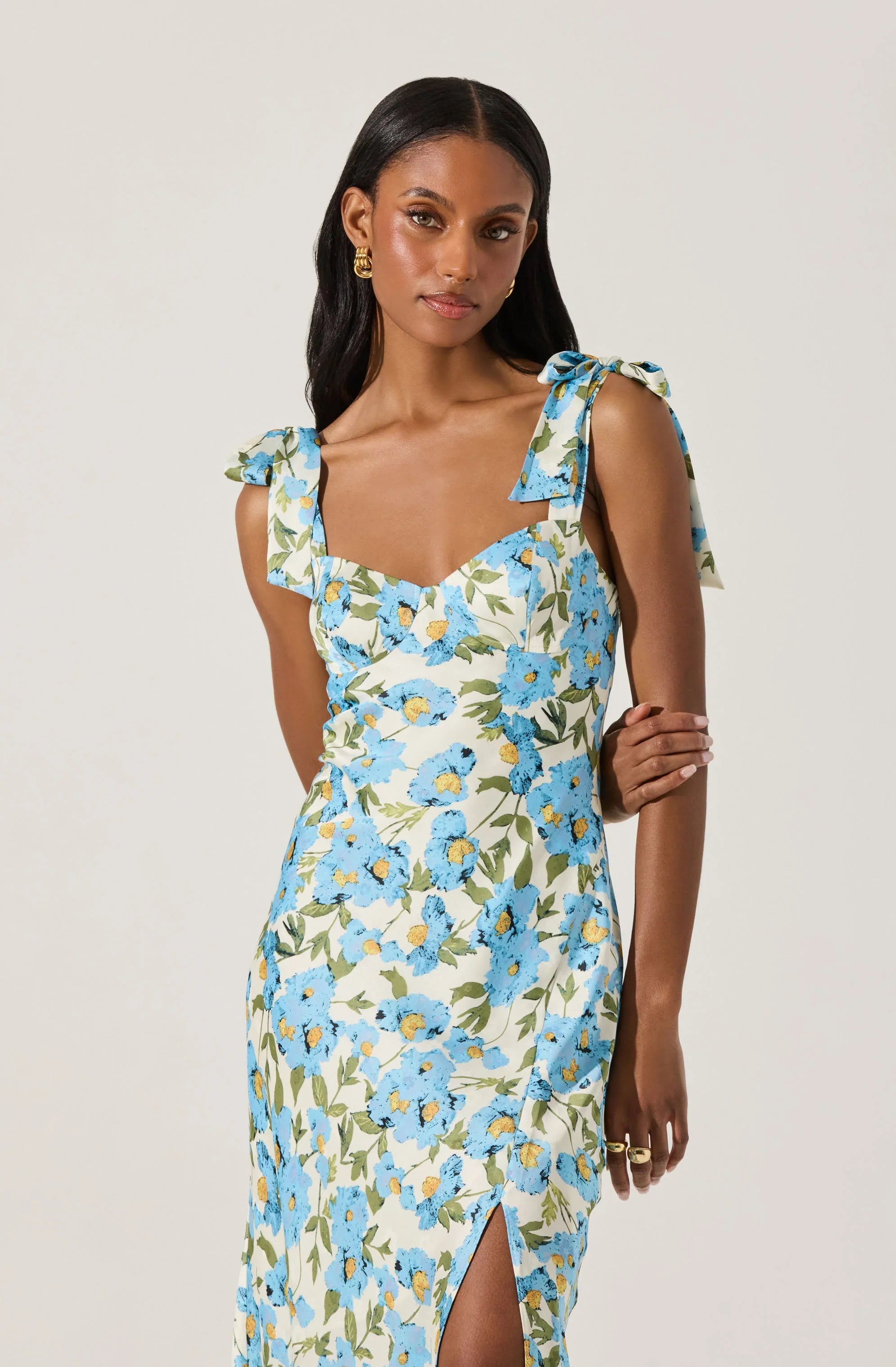 Lbruh Sweetheart Bow Strap Midi Dress
