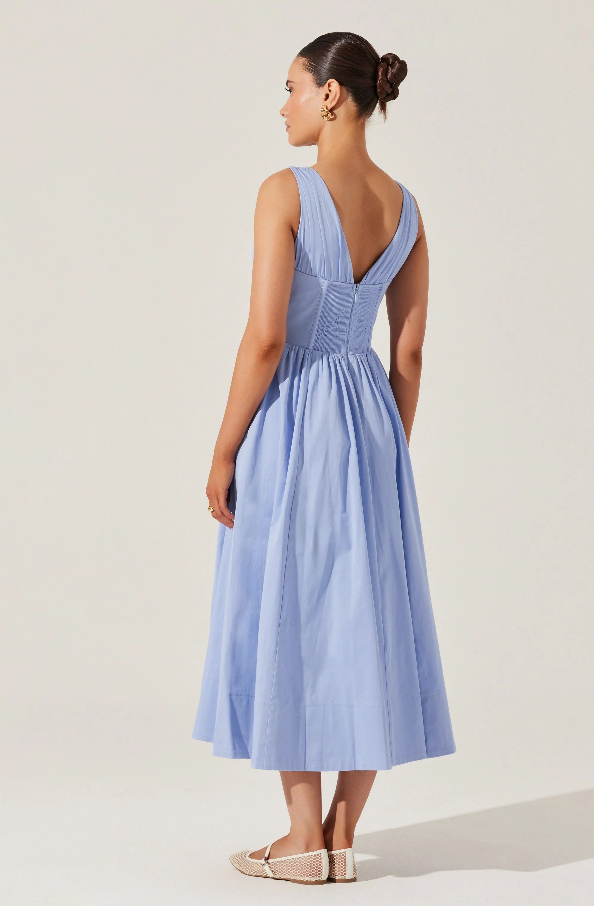 Lbruh Maili Corset Poplin Midi Dress