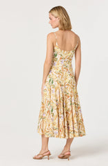 Lbruh Jaleyah Paneled Flare Floral Midi Dress