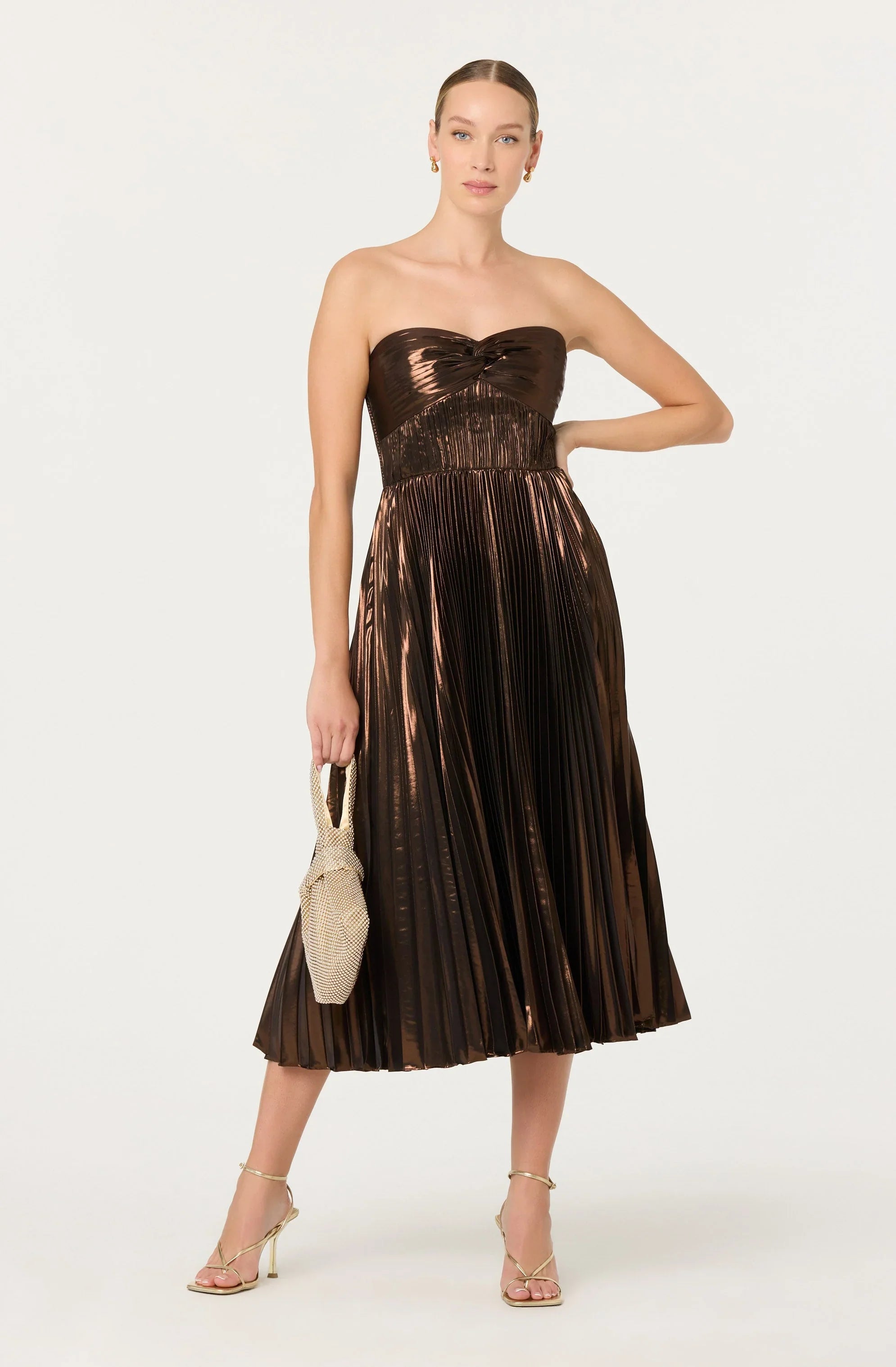 Lbruh Ascella Pleated Midi Dress