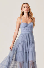 Lbruh Mireya Bustier Tulle Maxi Dress