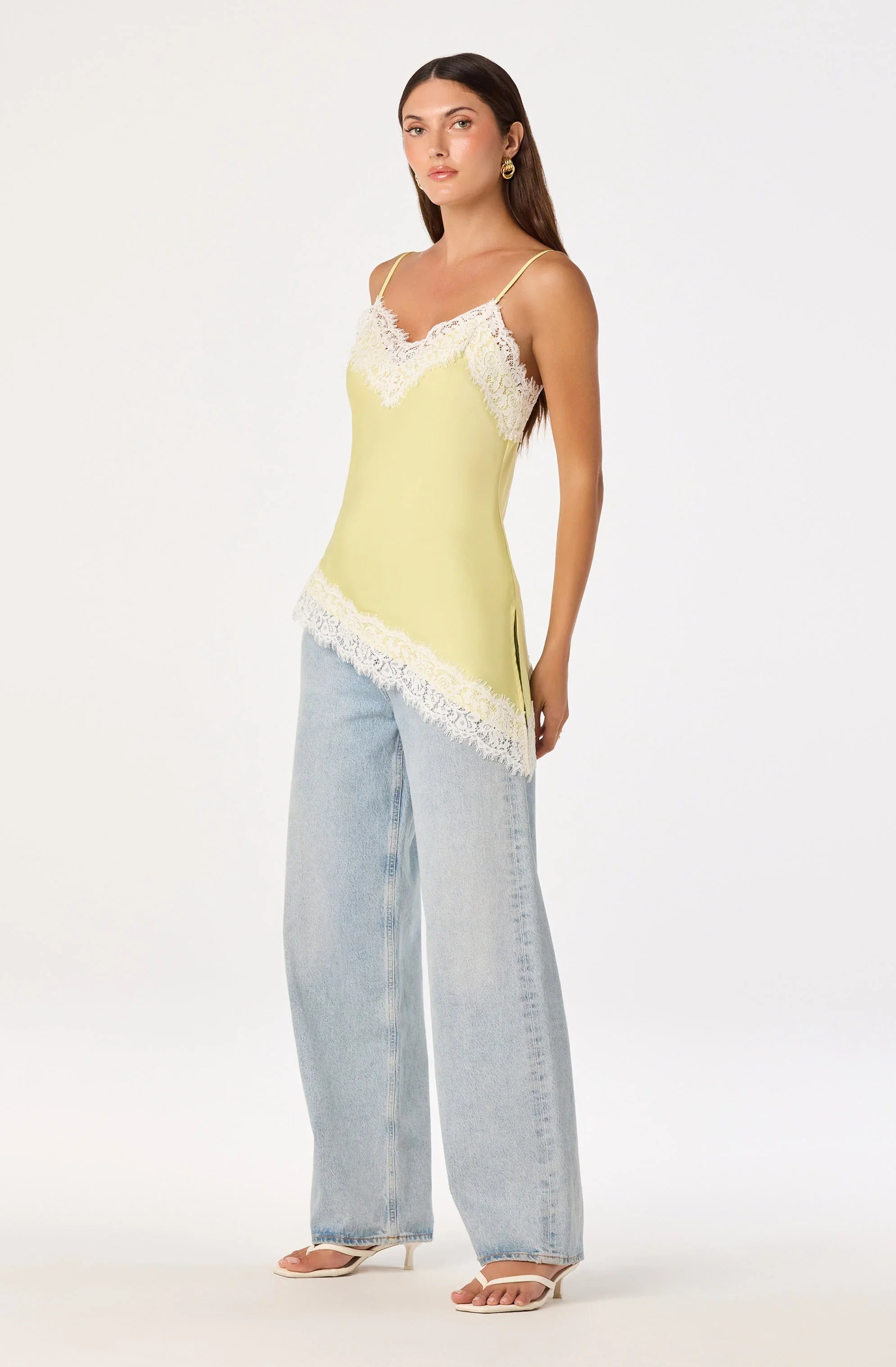 Inixyf Analise Lace Trim Asymmetric Tank
