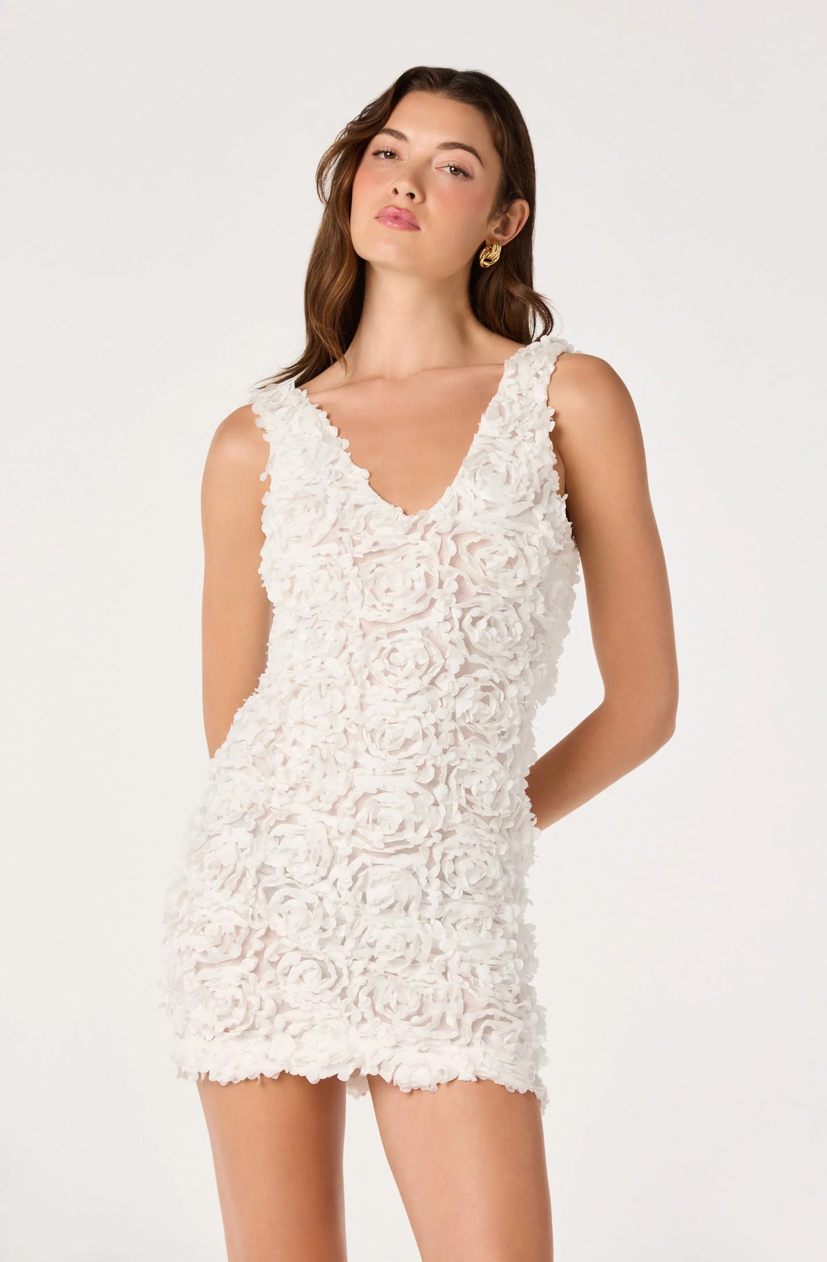 Inixyf Magali 3D Floral Applique Mini Dress