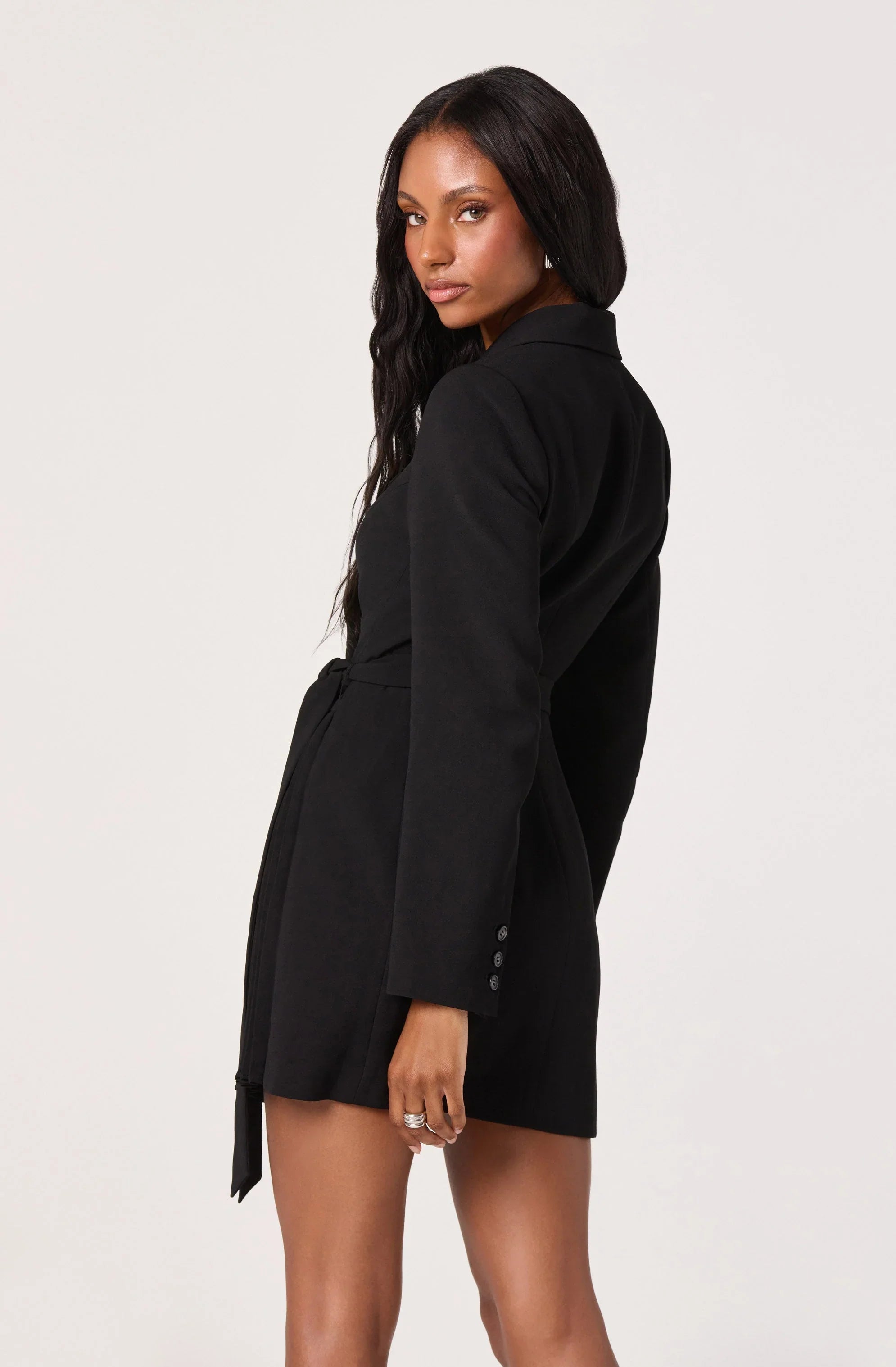 Lbruh Kesari Pleated Blazer Wrap Dress