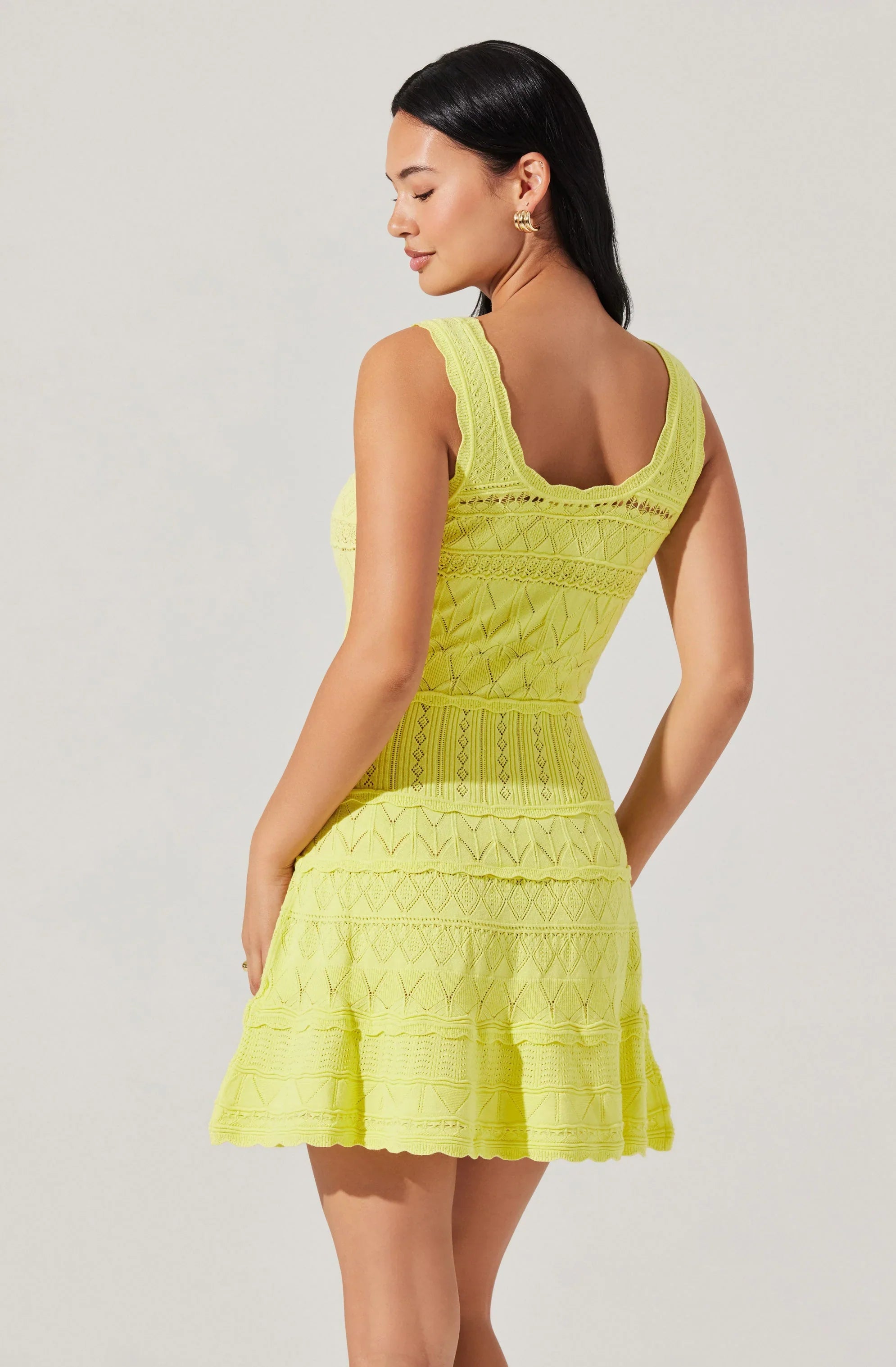 Lbruh Shereena Pointelle Sweater Mini Dress