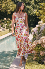 Lbruh Zoie Floral Satin Ruffle Dress