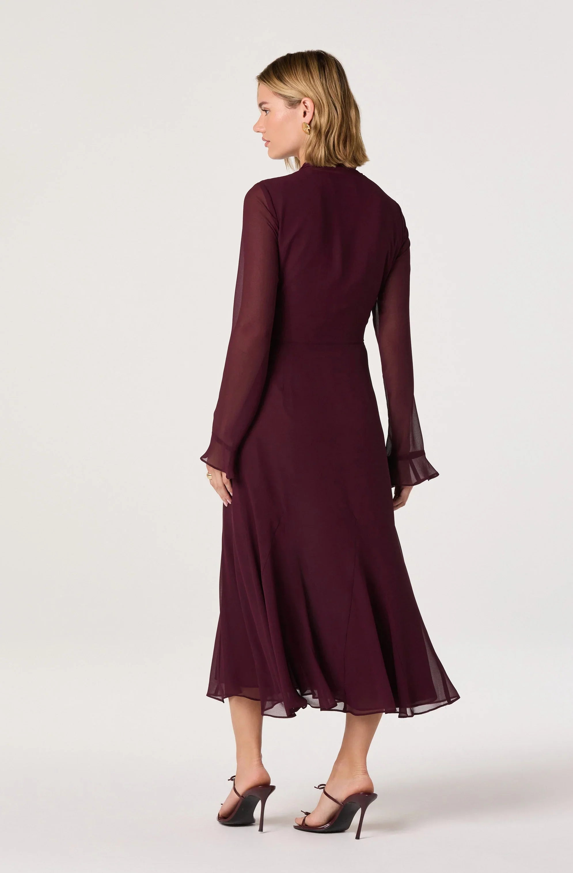 Lbruh Tie Neck Midi Dress