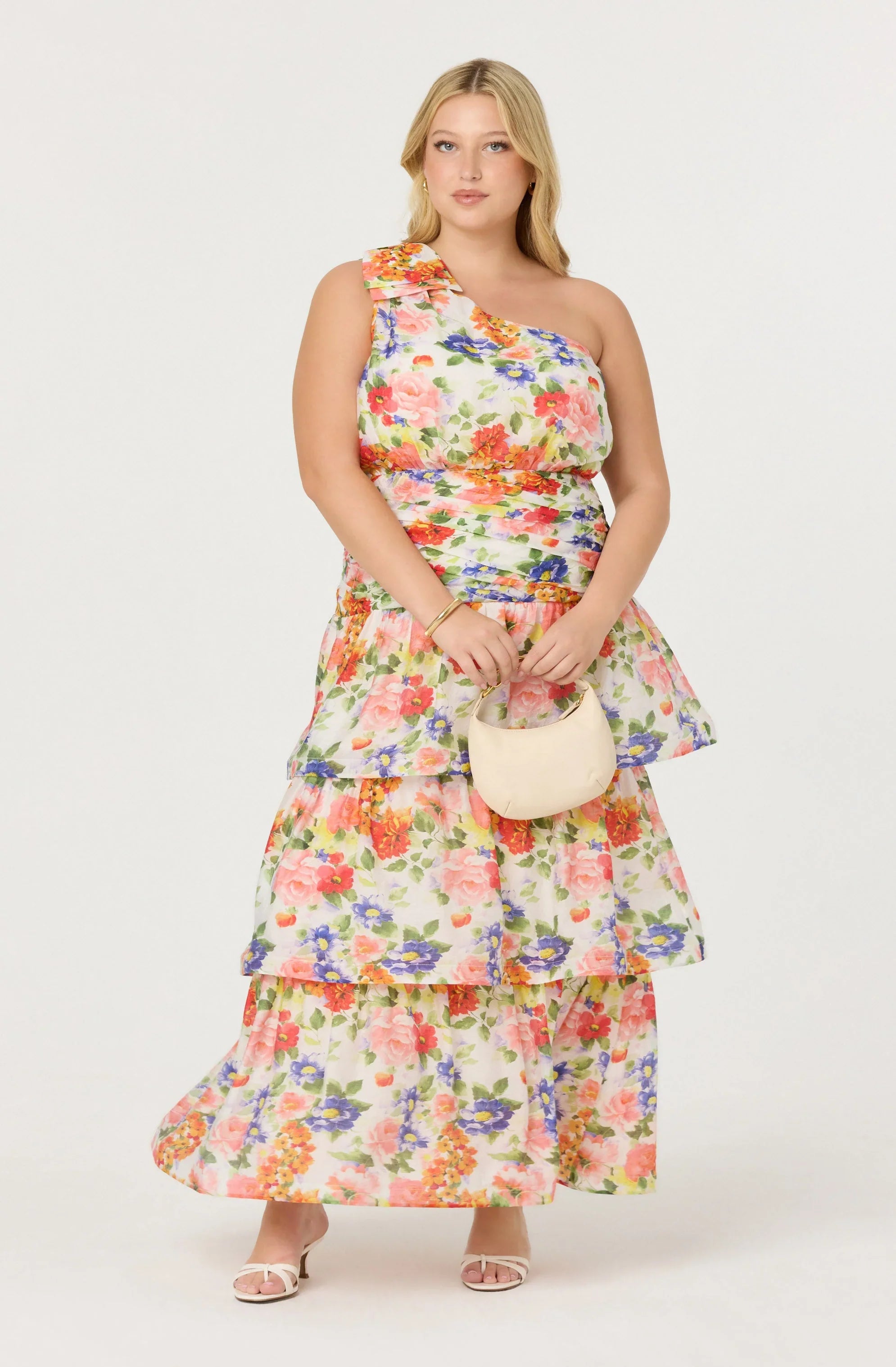 Lbruh Natali One Shoulder Floral Maxi Dress