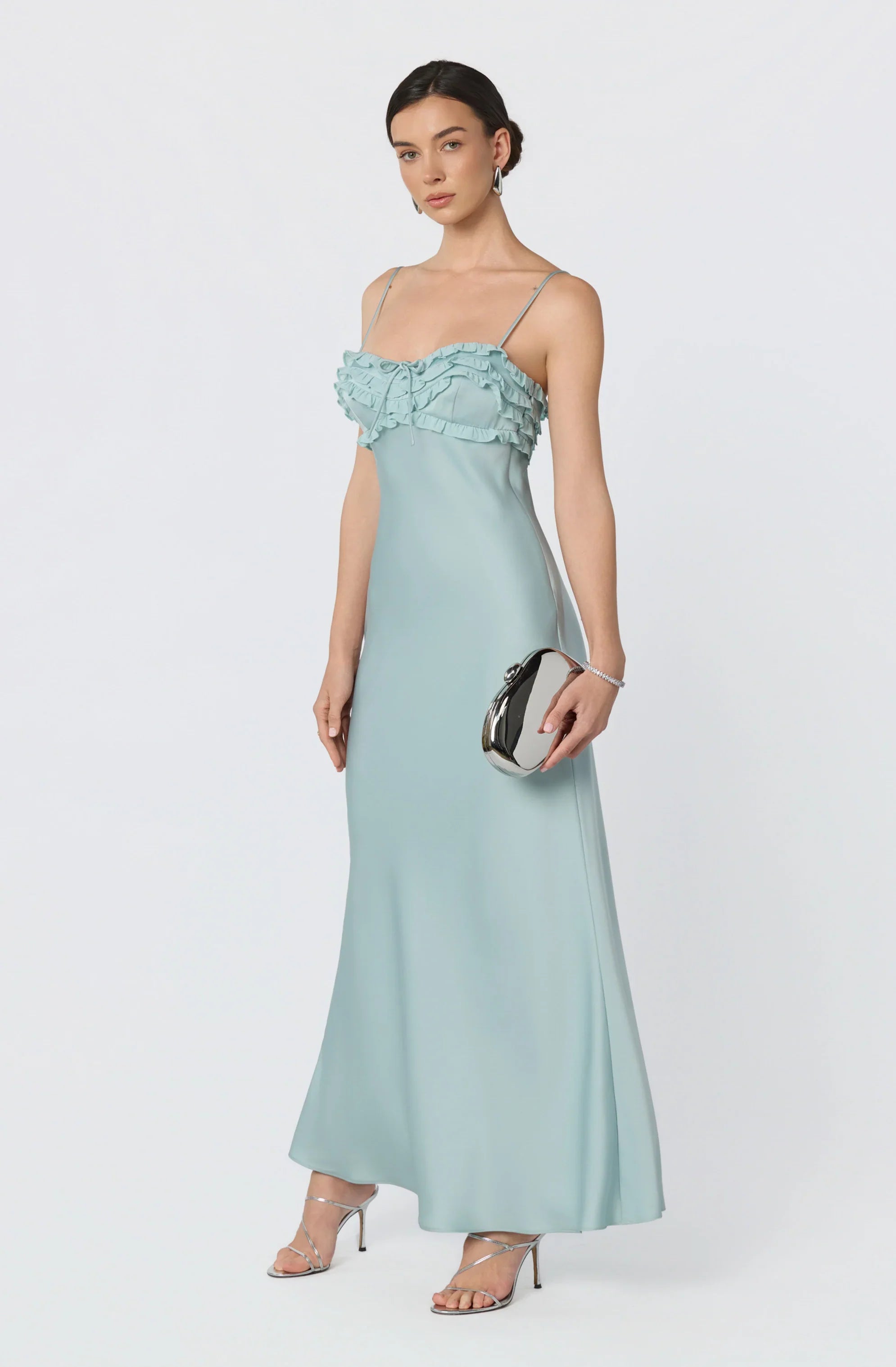 Inixyf Jade Ruffle Trim Maxi Dress