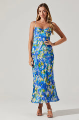Lbruh Florianne Floral Satin Maxi Dress