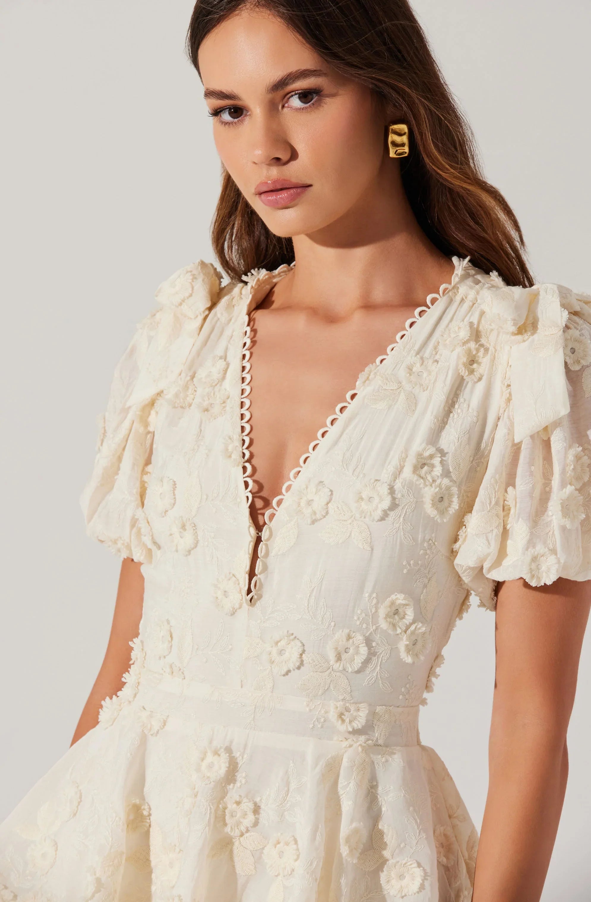 Lbruh Arianell Embroidered Floral Tiered Dress