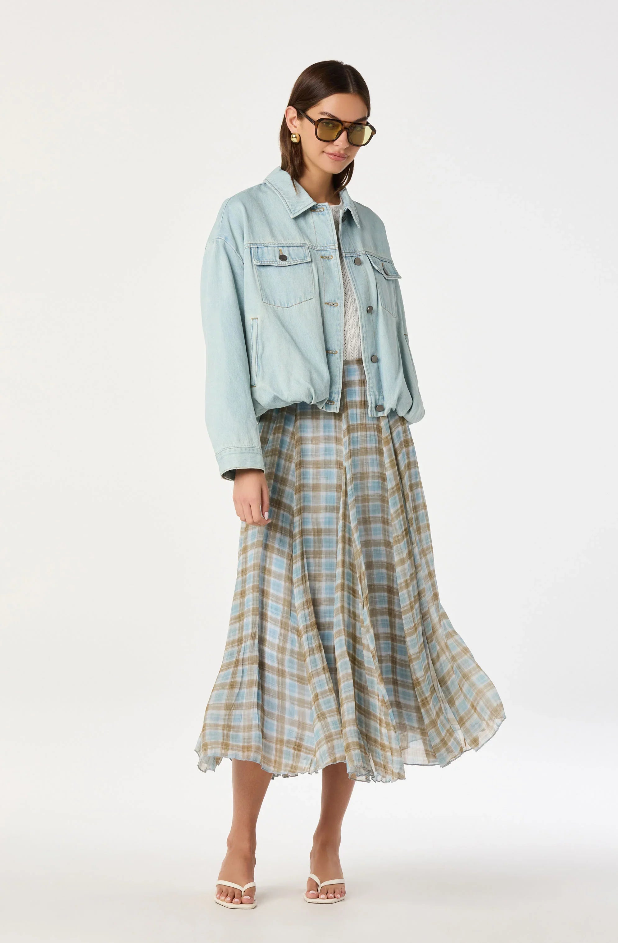 Inixyf Nari Oversized Denim Bomber Jacket