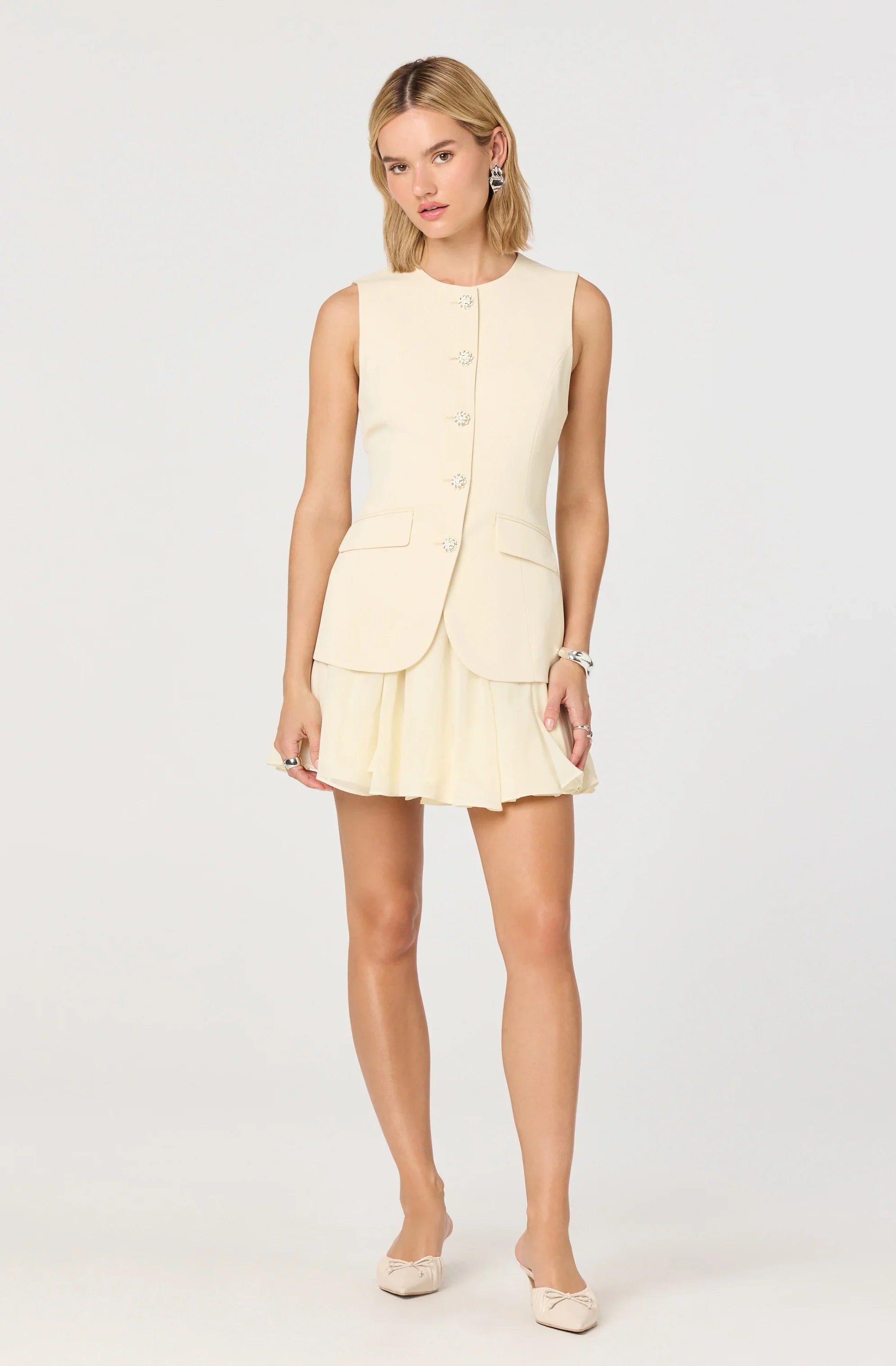 Lbruh Christen Button-Front Vest Mini Dress