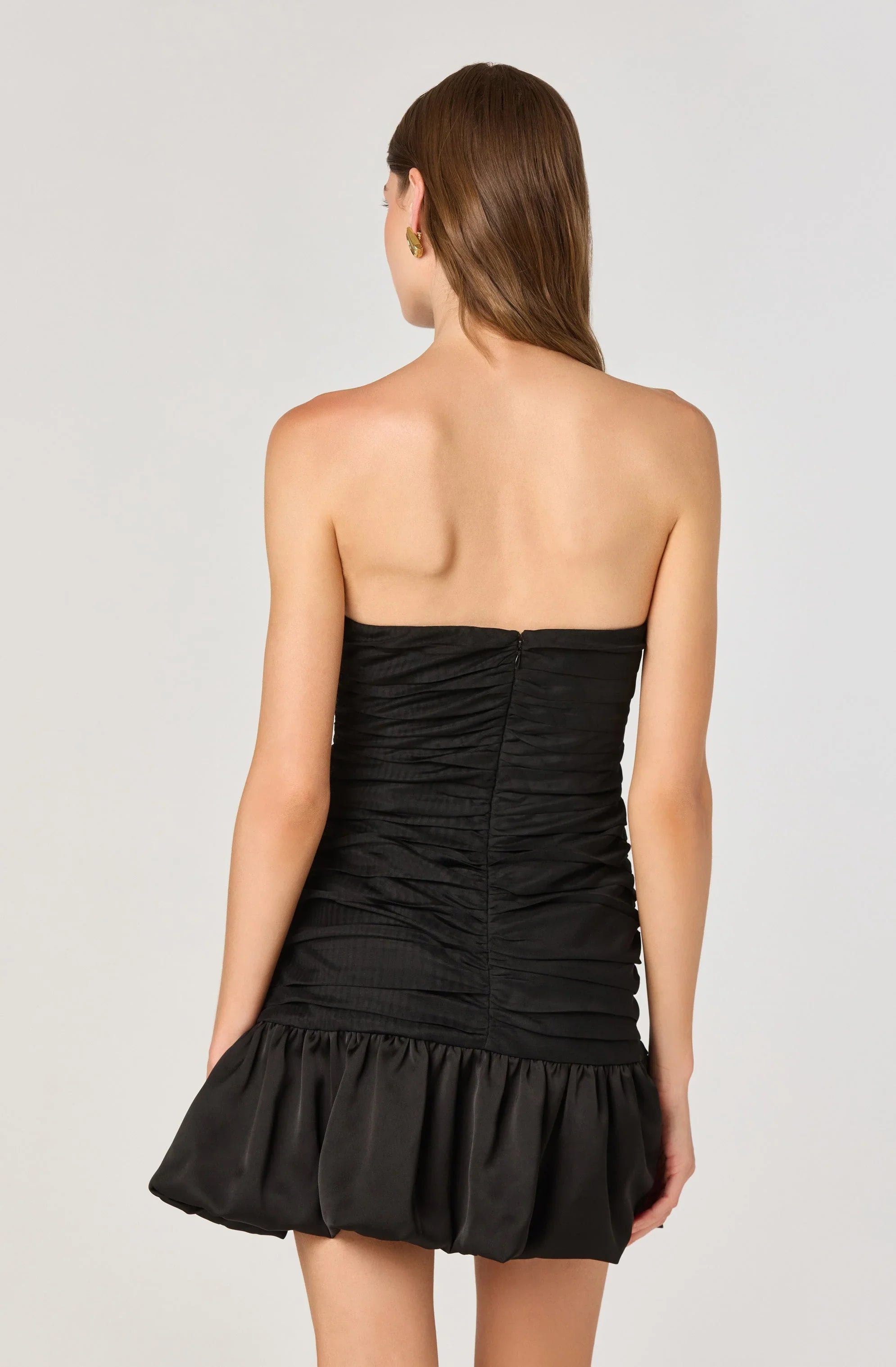 Lbruh Strapless Ruched Mini Dress