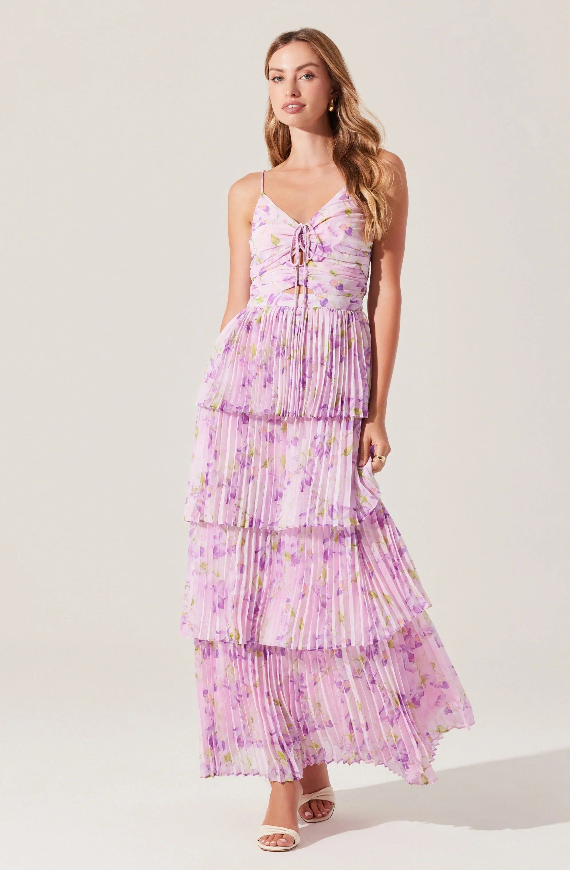 Lbruh Daytona Pleated Floral Maxi Dress