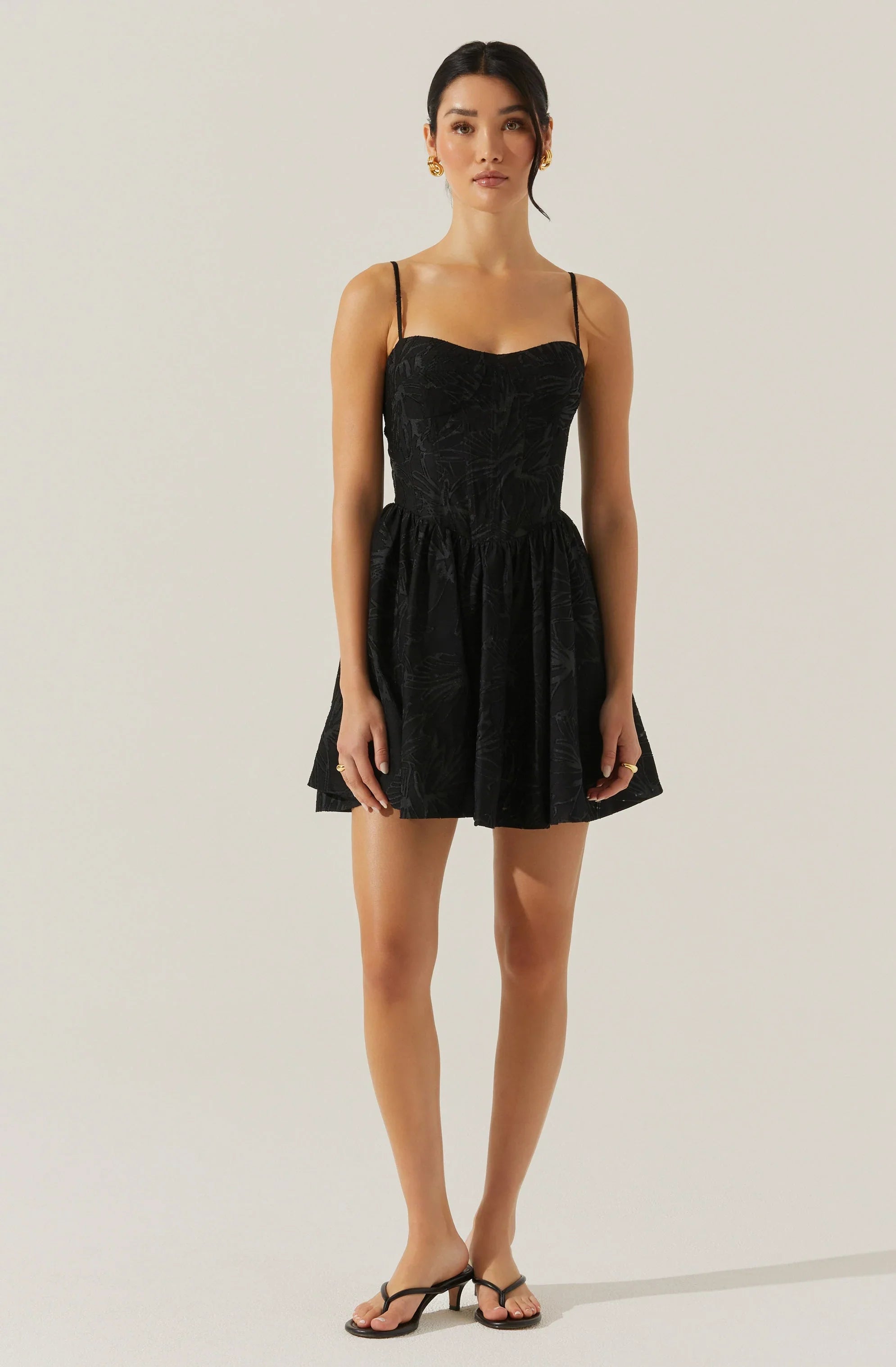 Lbruh Linelly Jacquard Bustier Skater Dress