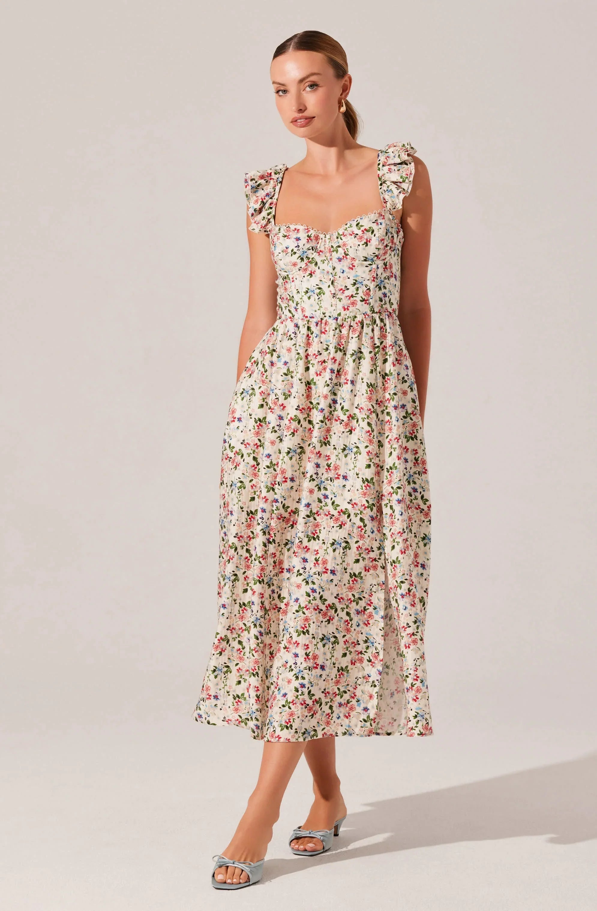 Inixyf Wedelia Floral Midi Dress