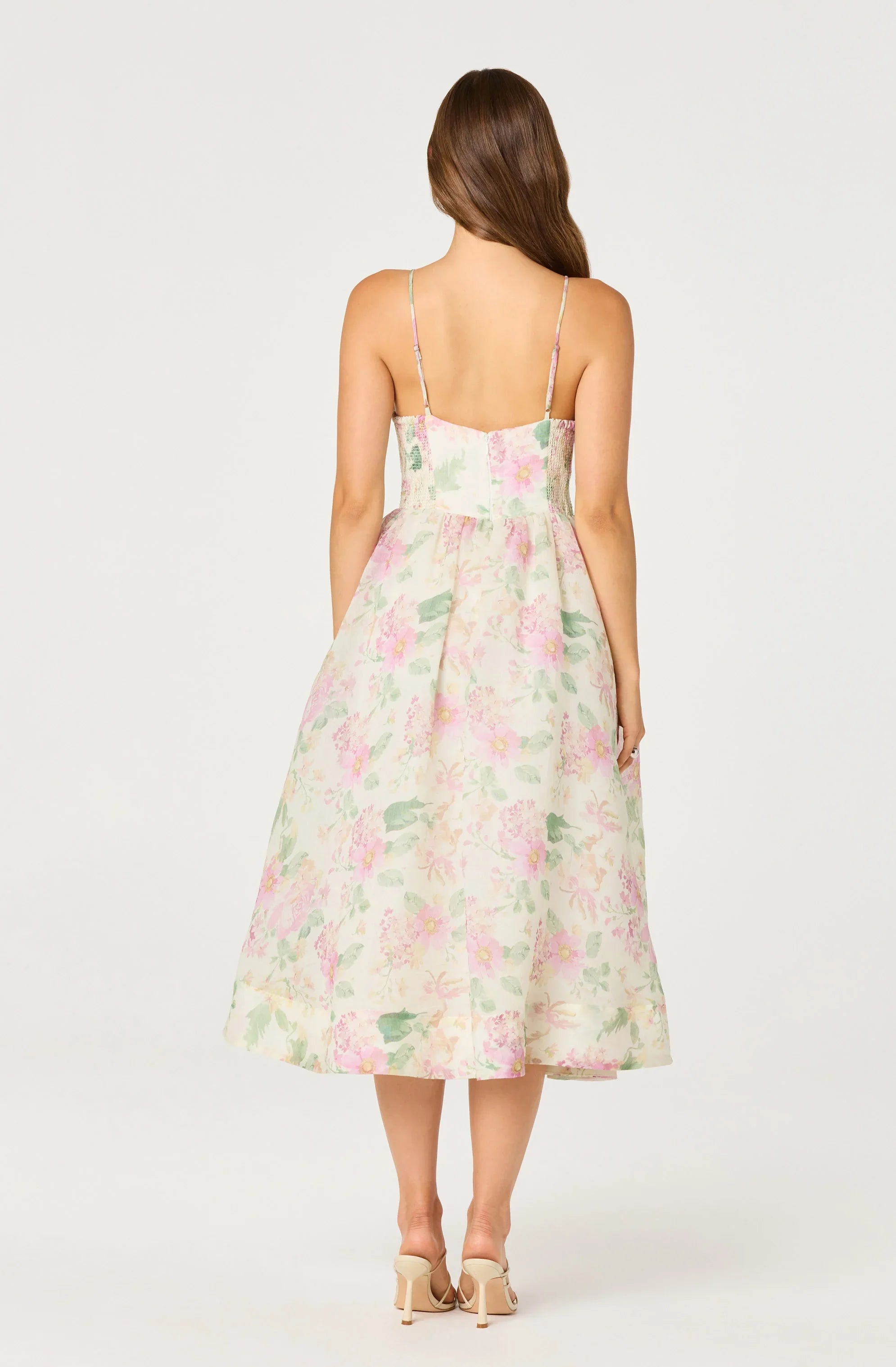 Inixyf Janna Floral Plunge Midi Dress