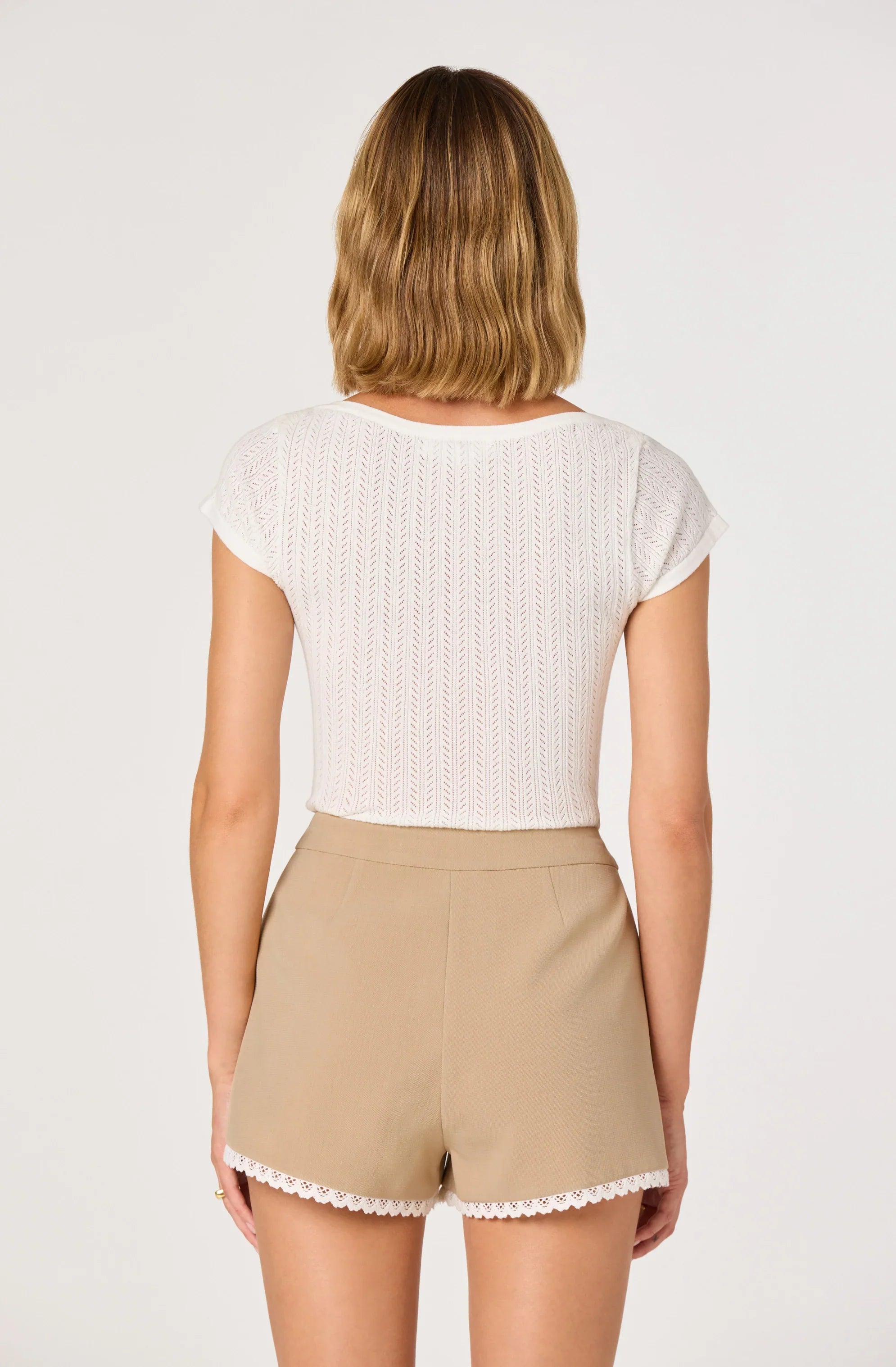 Inixyf River Open-Knit Eyelet Tee