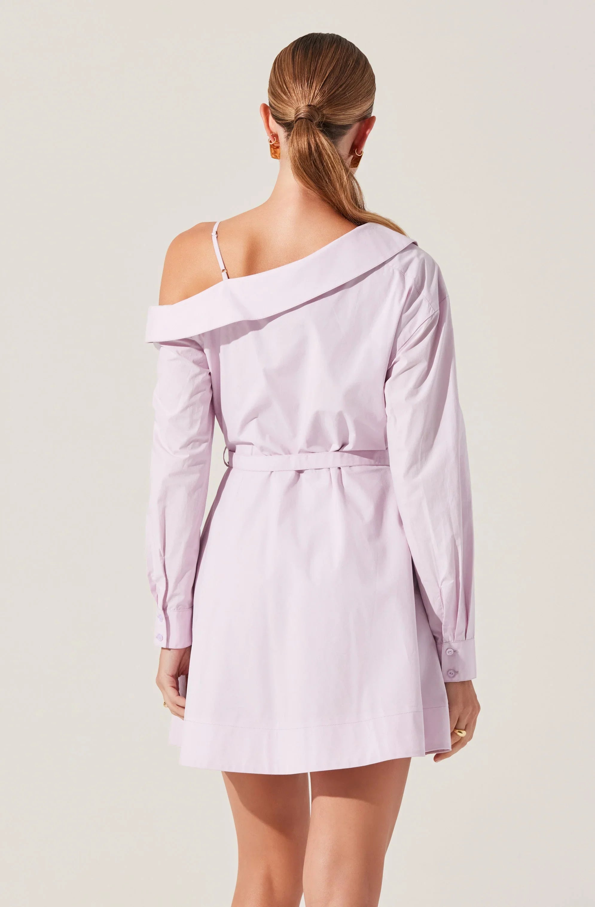 Lbruh Aveni Off Shoulder Mini Shirt Dress