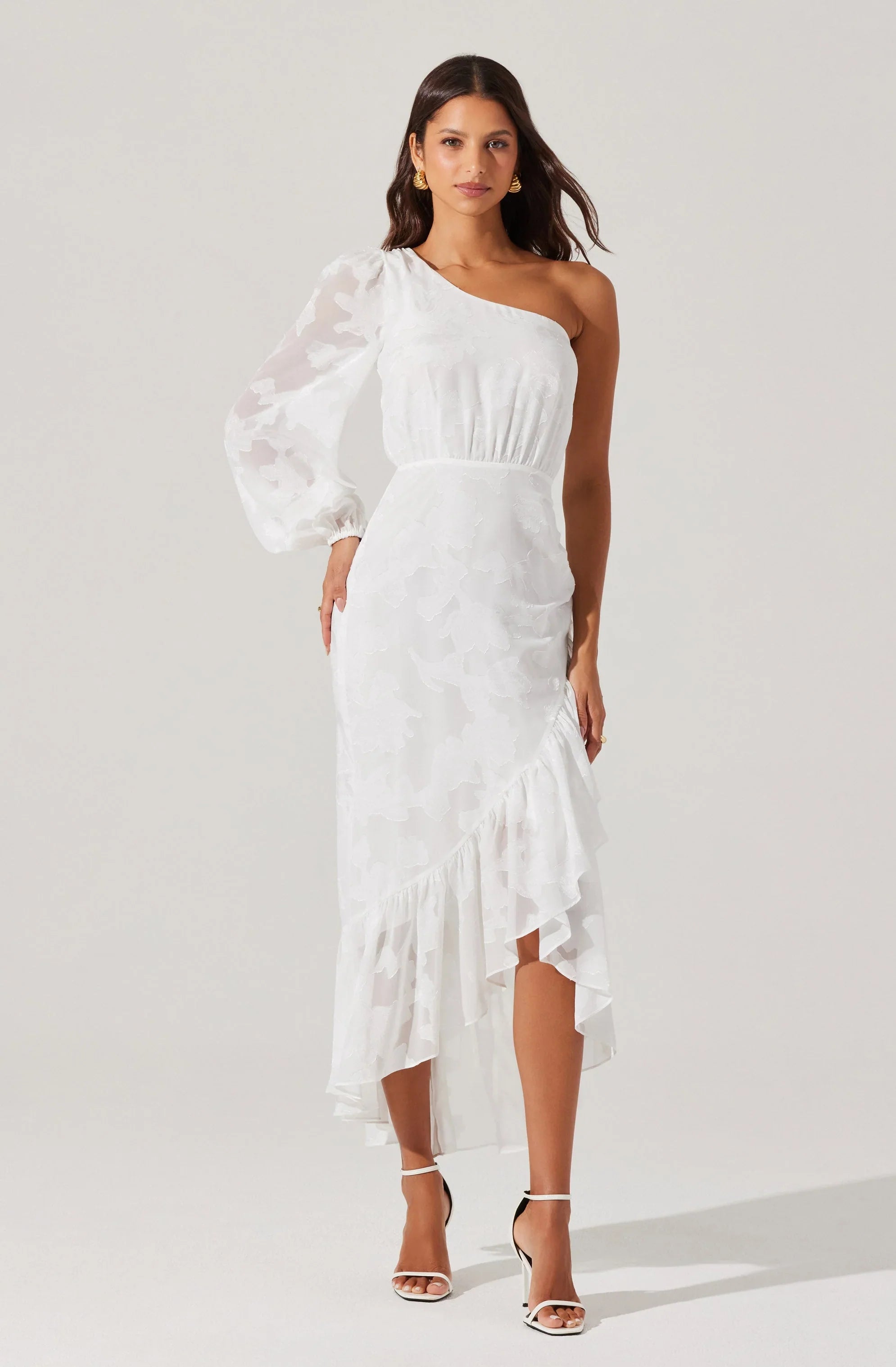 Lbruh Calista Floral One Shoulder Midi Dress