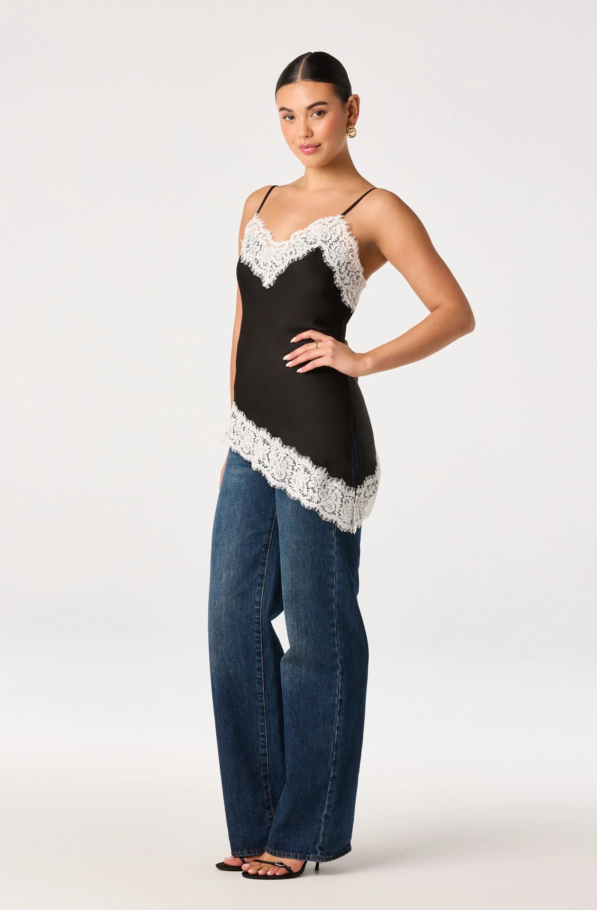Inixyf Analise Lace Trim Asymmetric Tank