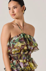 Lbruh Elena Floral Halter Maxi Dress