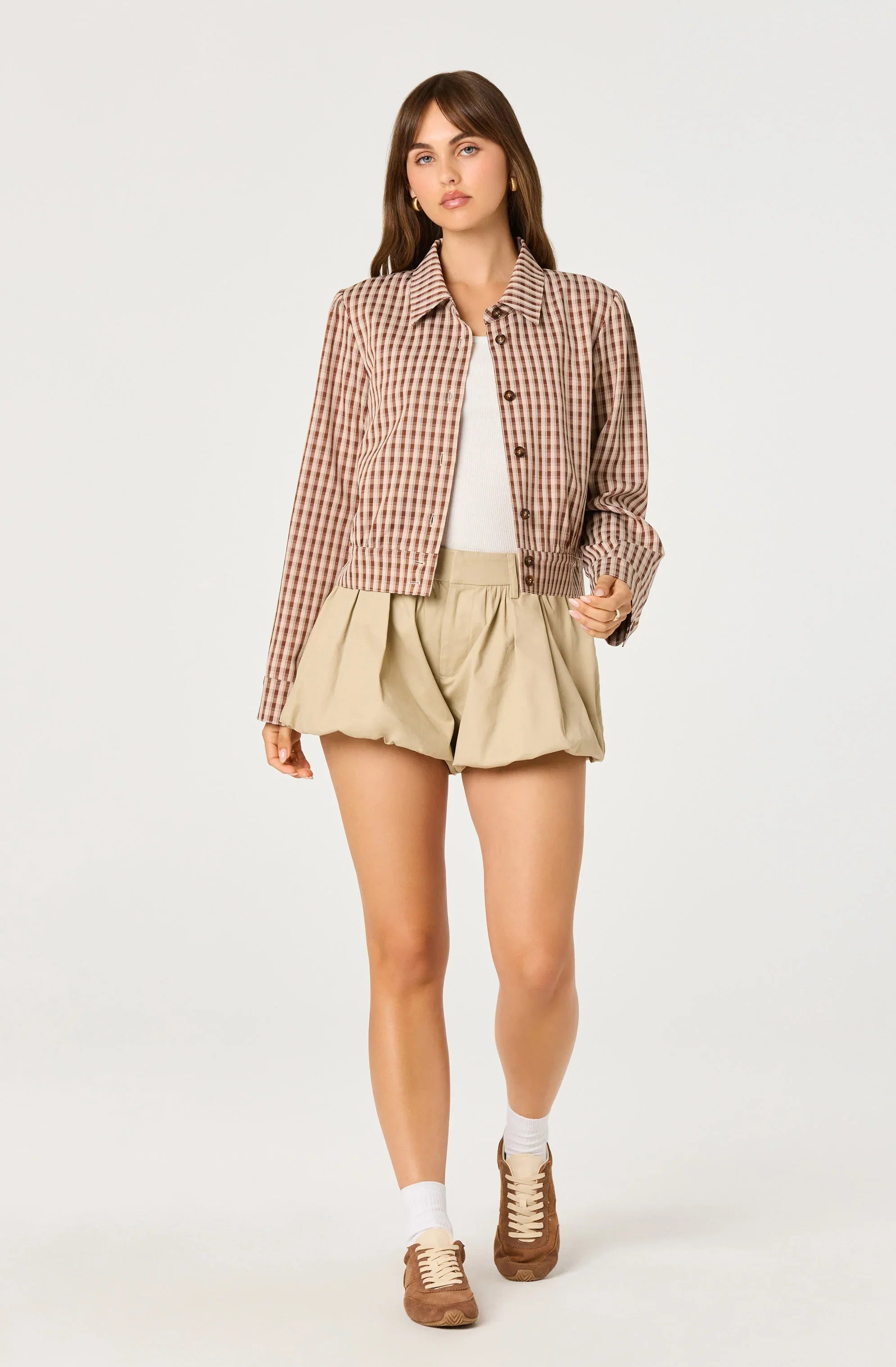 Inixyf Jesse Plaid Cropped Jacket