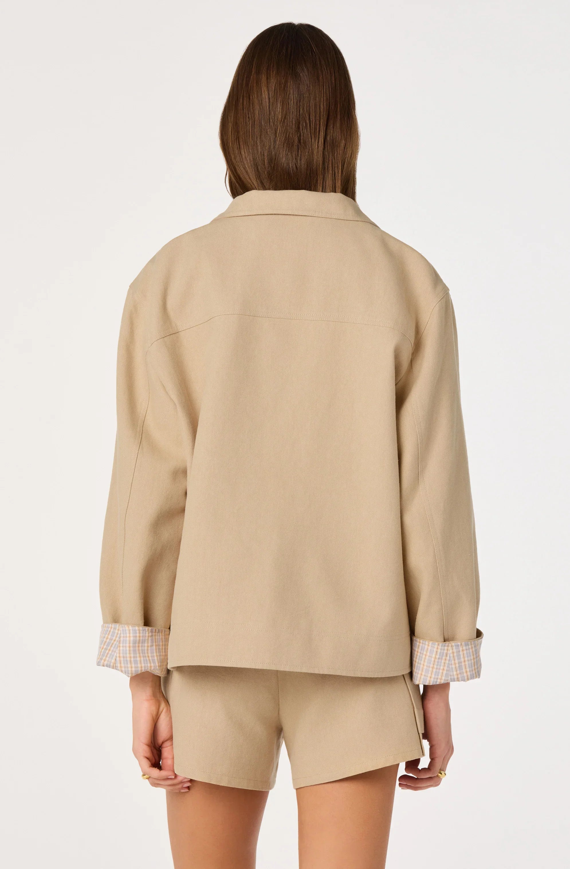 Inixyf Beron Utility Jacket with Plaid Trim