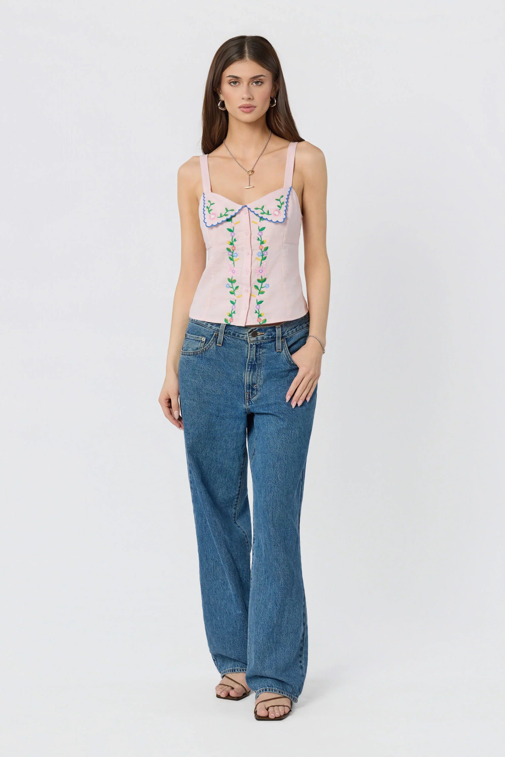 Inixyf Shaya Floral Embroidered Top