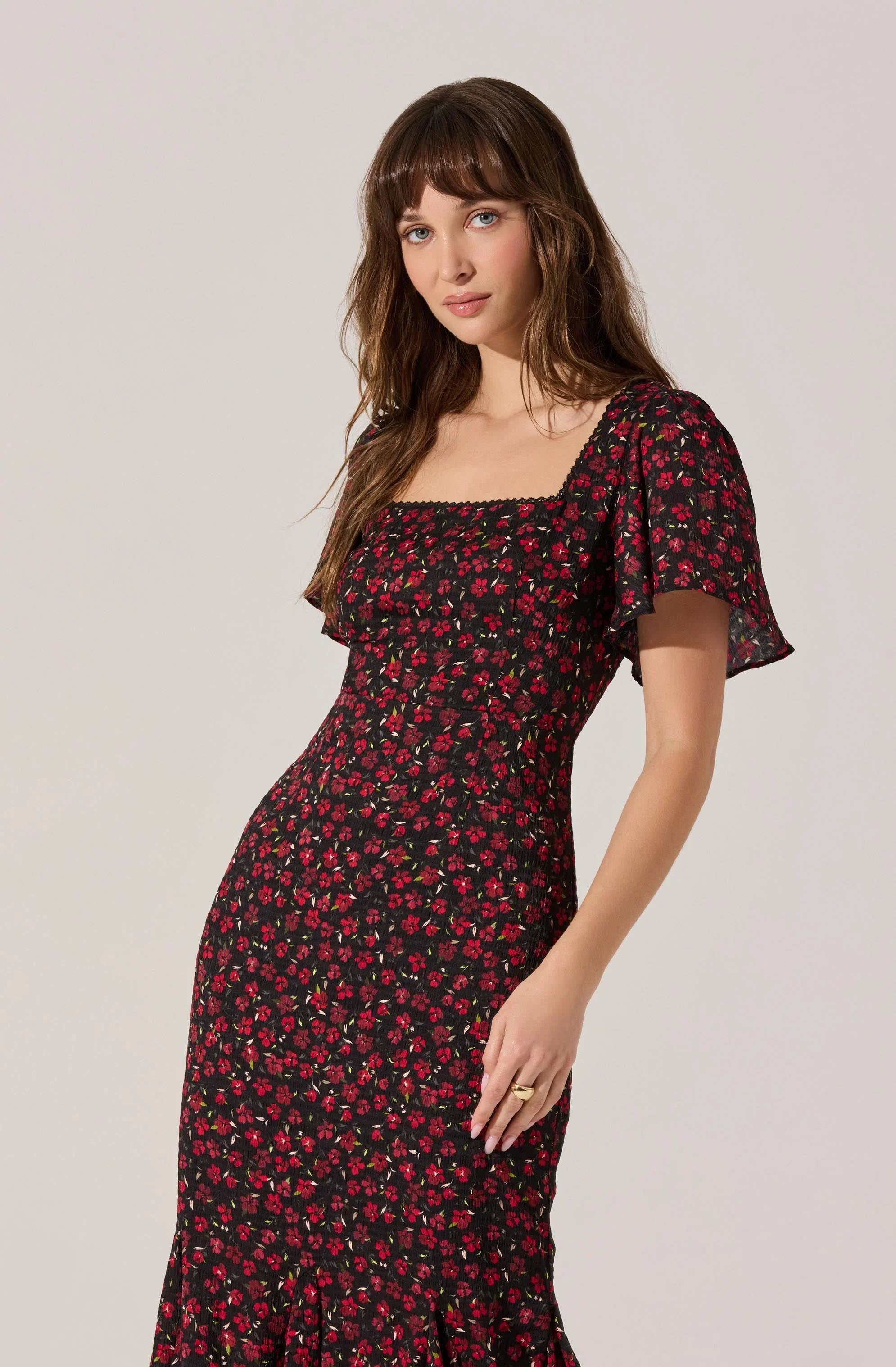 Lbruh Sara Floral Lace Trim Dress