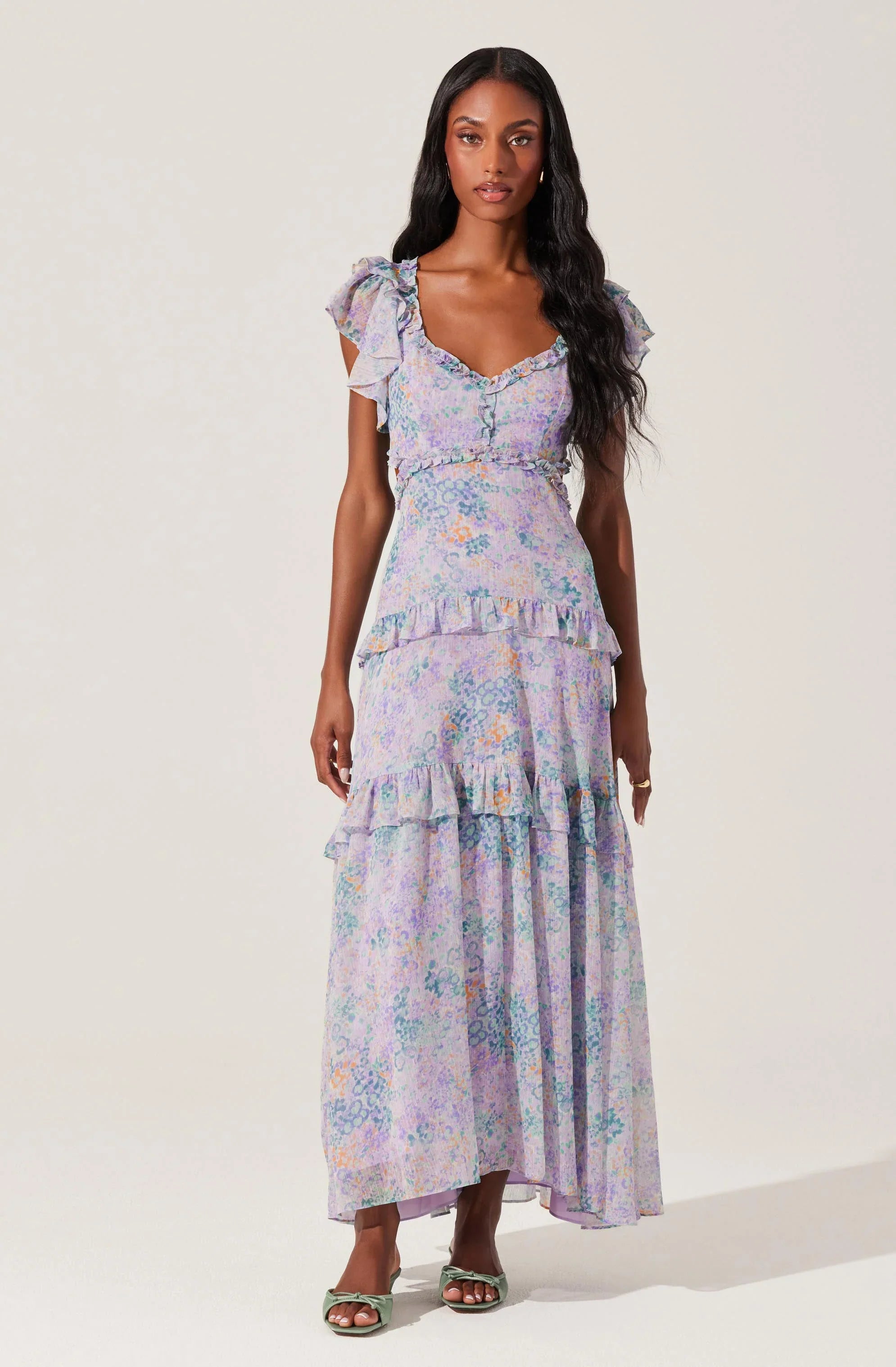 Lbruh Mable Floral Tiered Ruffle Maxi Dress
