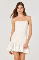 Lbruh Strapless Ruched Mini Dress