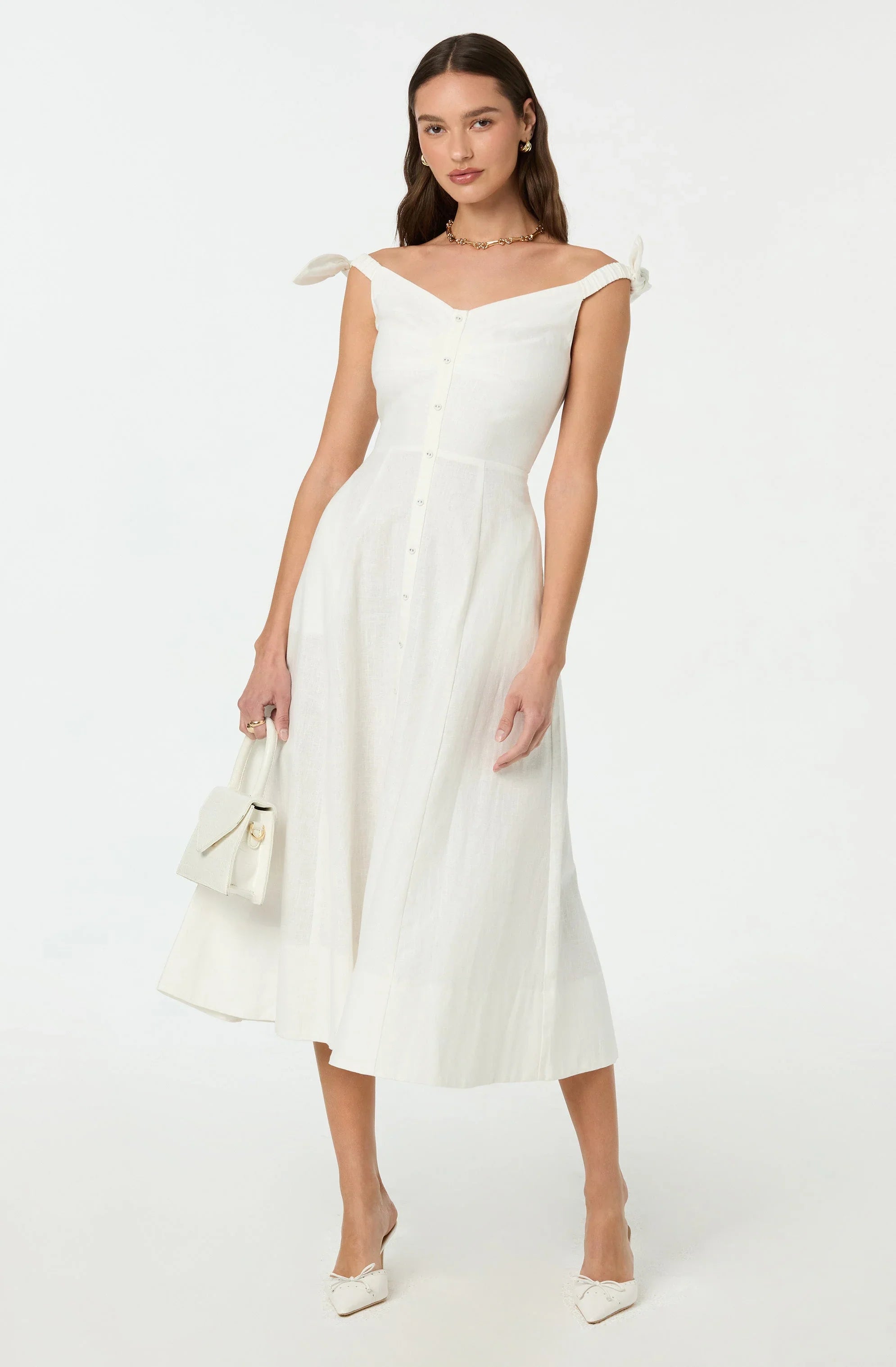 Lbruh Charelin Linen Off Shoulder Dress