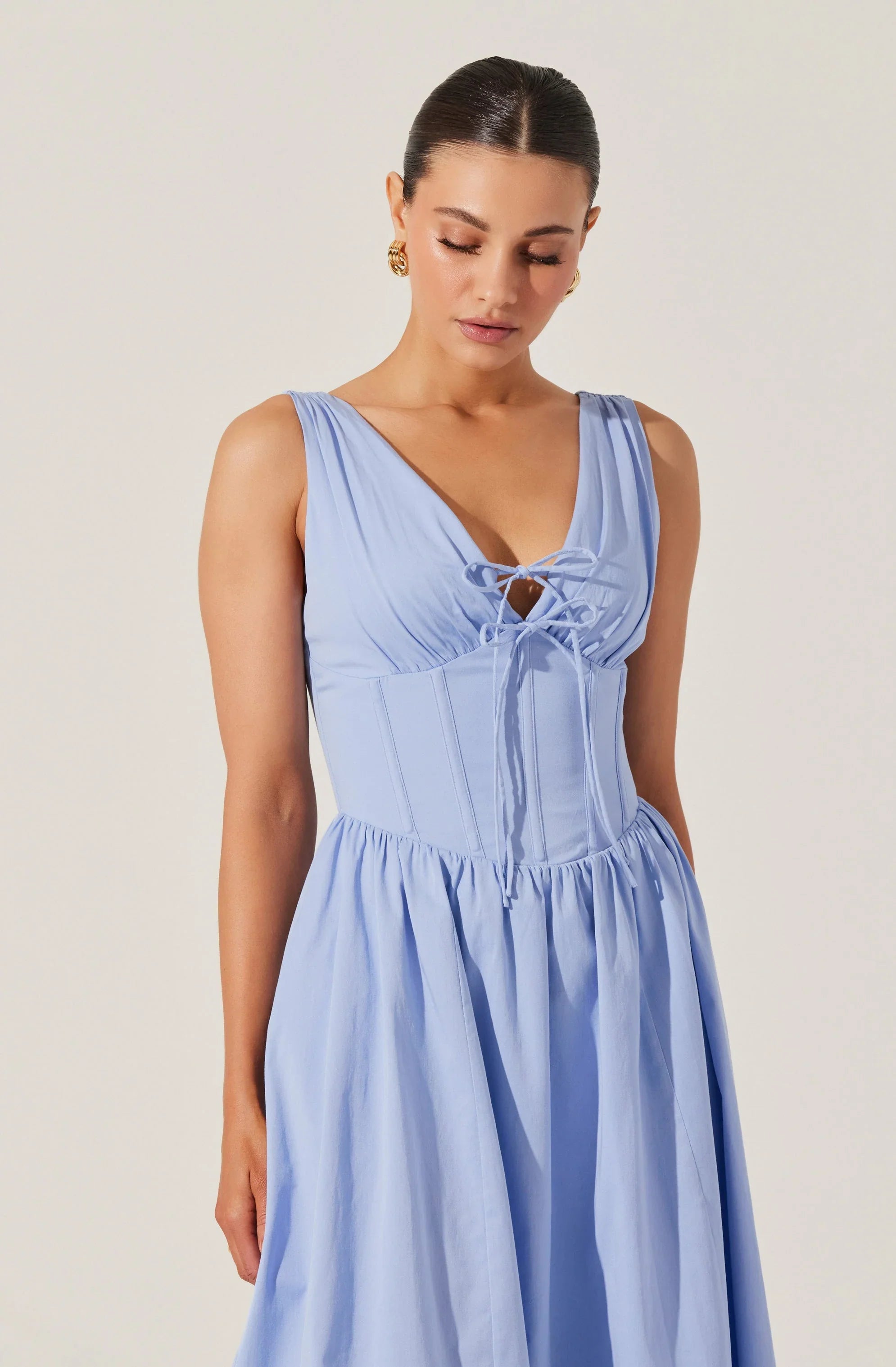 Lbruh Maili Corset Poplin Midi Dress