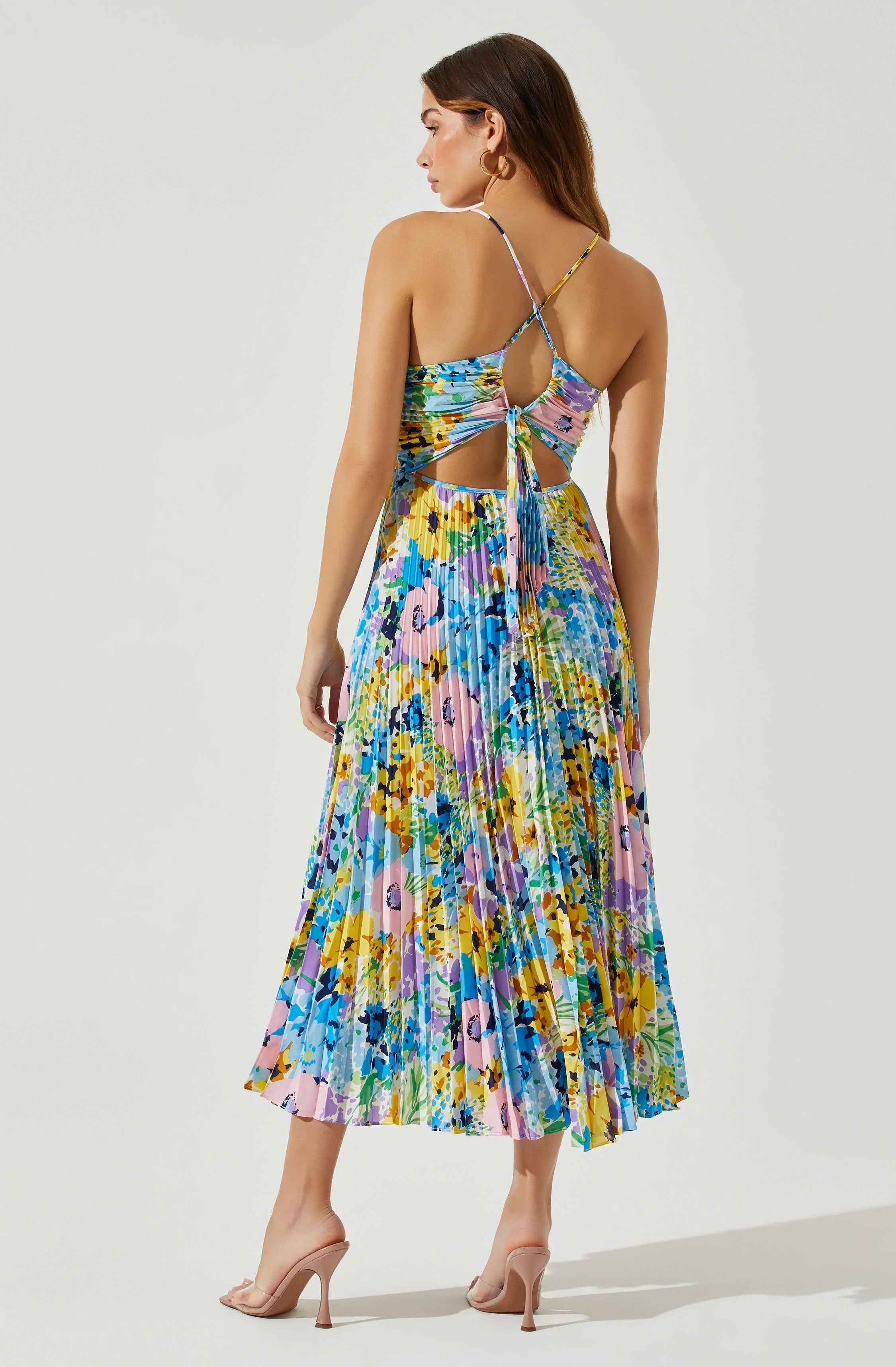 Inixyf Blythe Floral Plisse Midi Dress