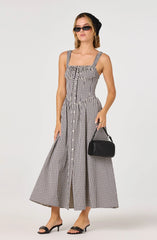Inixyf Temperance Gingham Check Maxi Dress