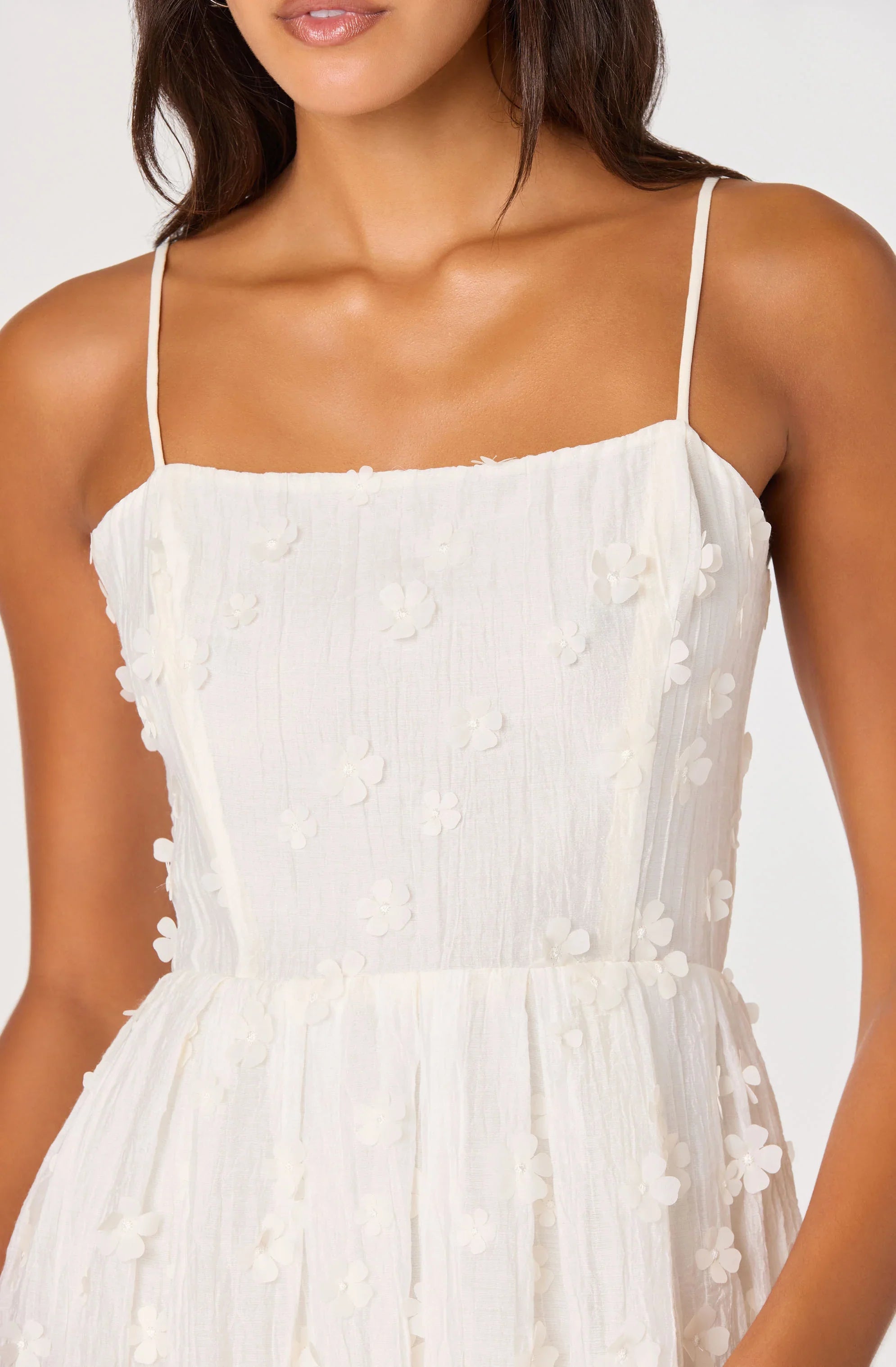 Inixyf Avani 3D Floral Applique Midi Dress