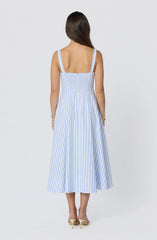 Inixyf Isabela Striped Sweetheart Midi Dress