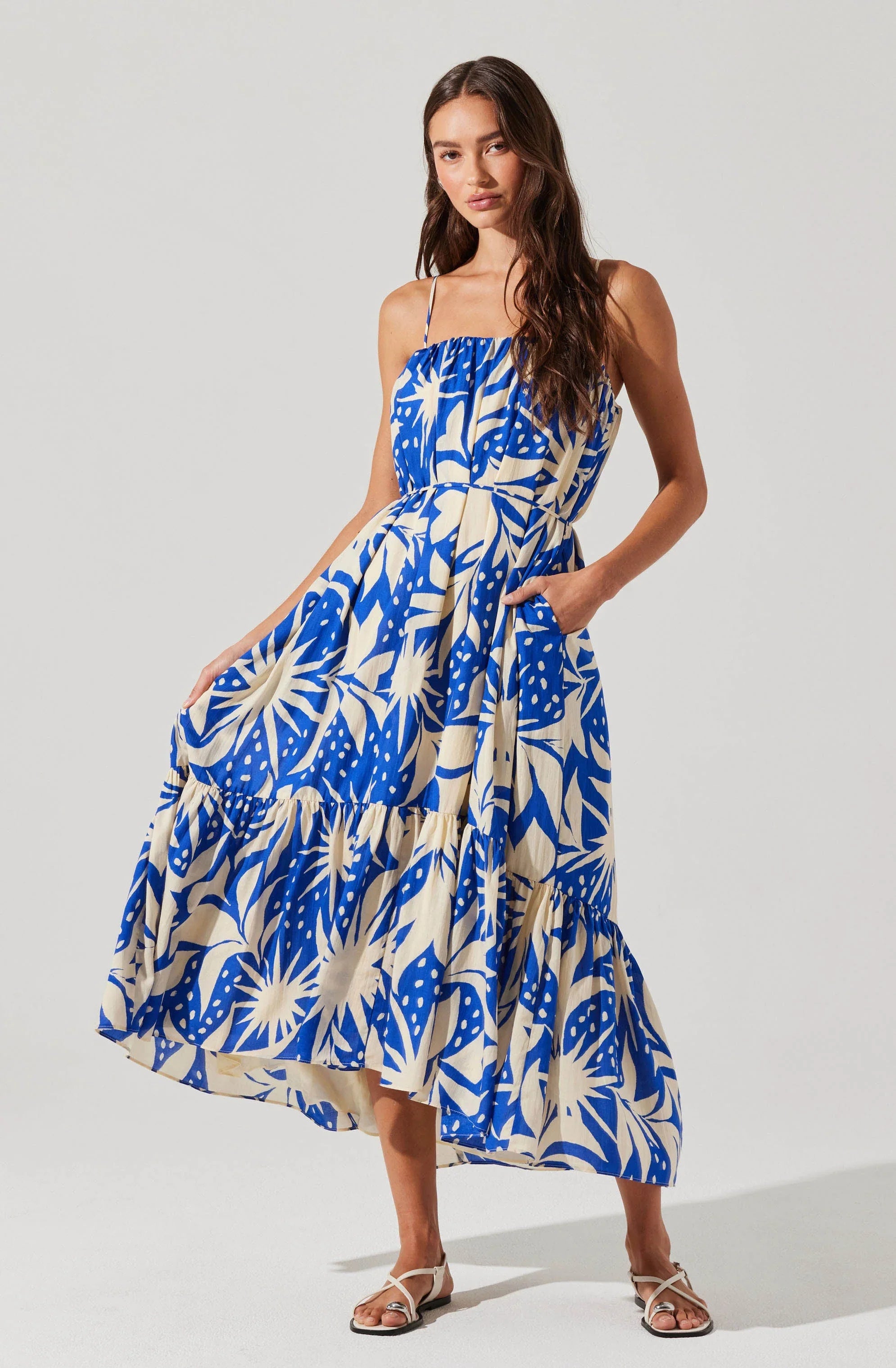 Lbruh Sarina Linen-Blend Floral Maxi Dress