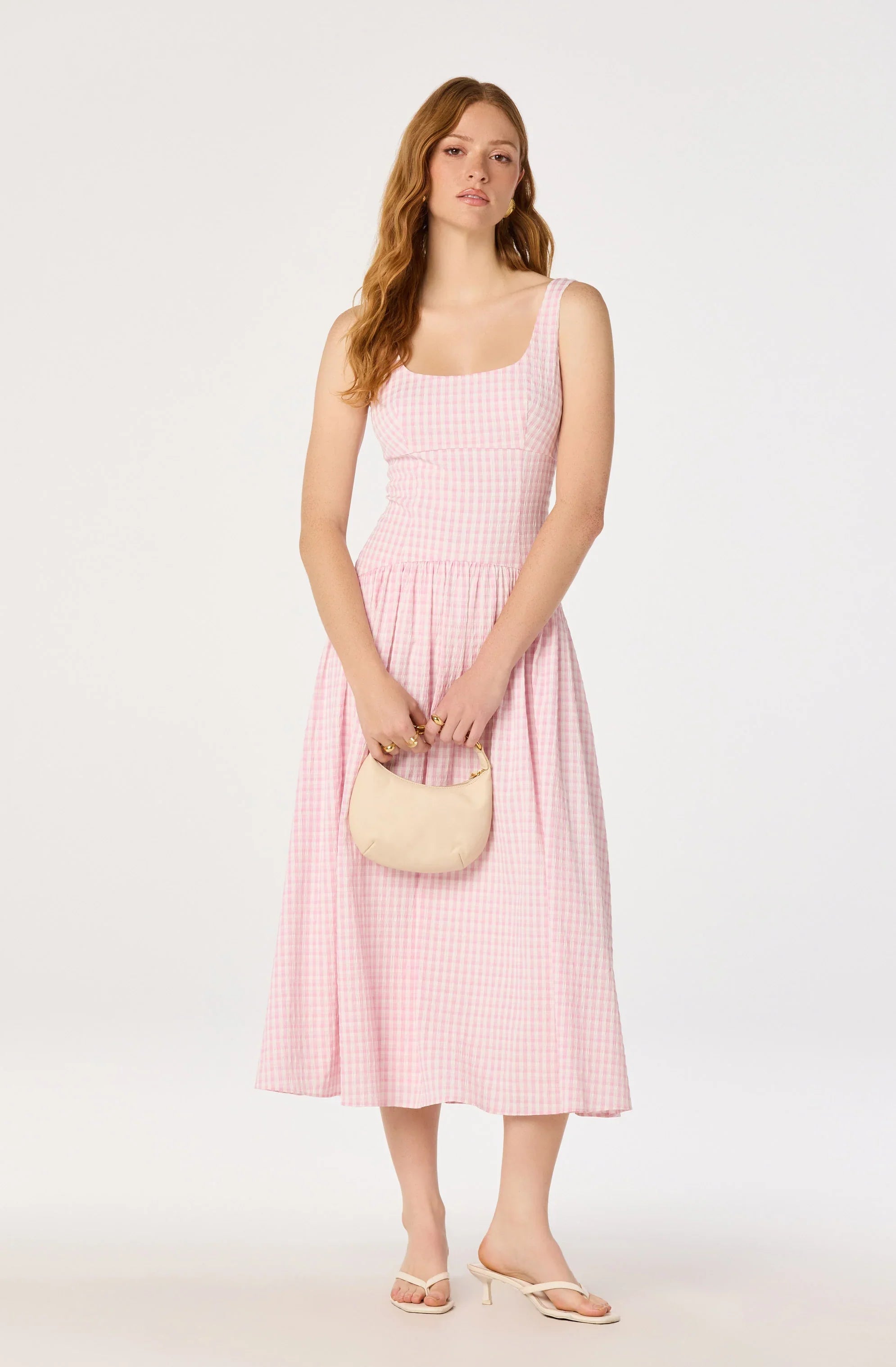 Lbruh Cara Gingham Sleeveless Midi Dress