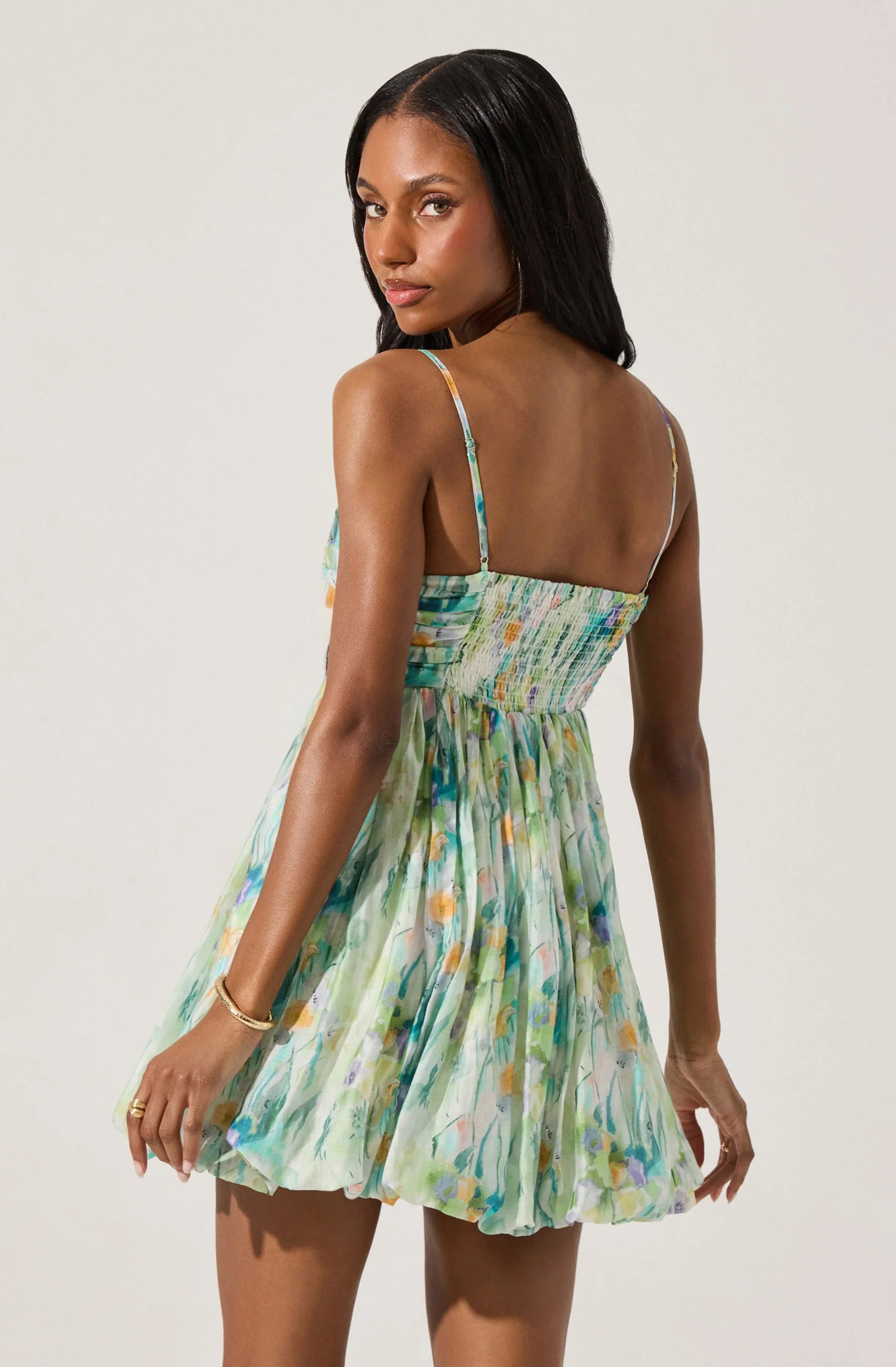 Lbruh Bubble Floral Mini Dress
