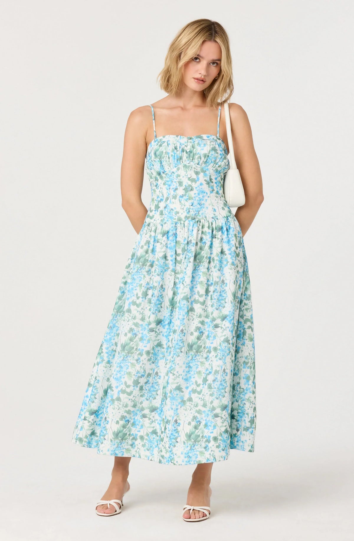 Lbruh Capria Pleated Milkmaid Midi Dress
