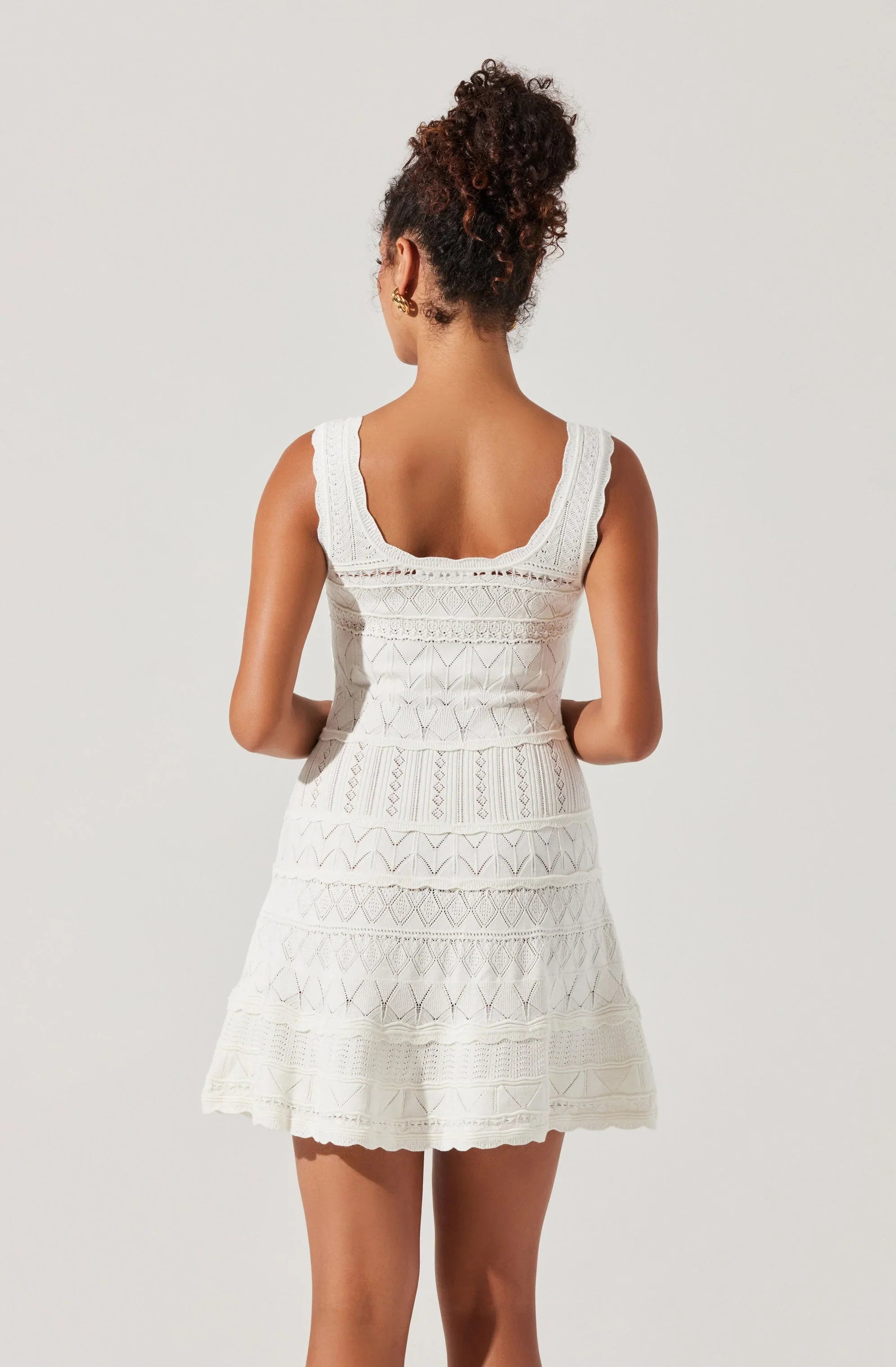 Lbruh Shereena Pointelle Sweater Mini Dress