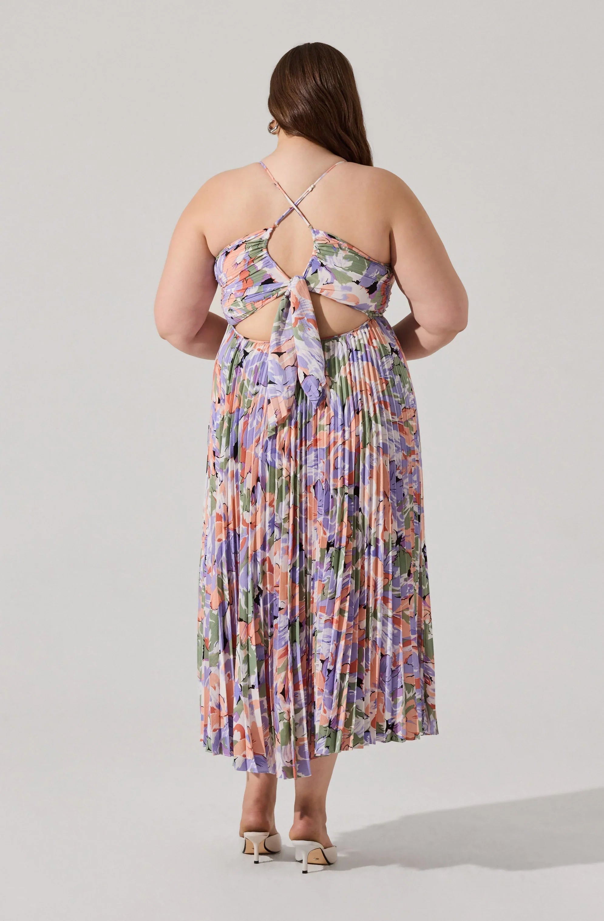 Inixyf Blythe Floral Plisse Midi Dress